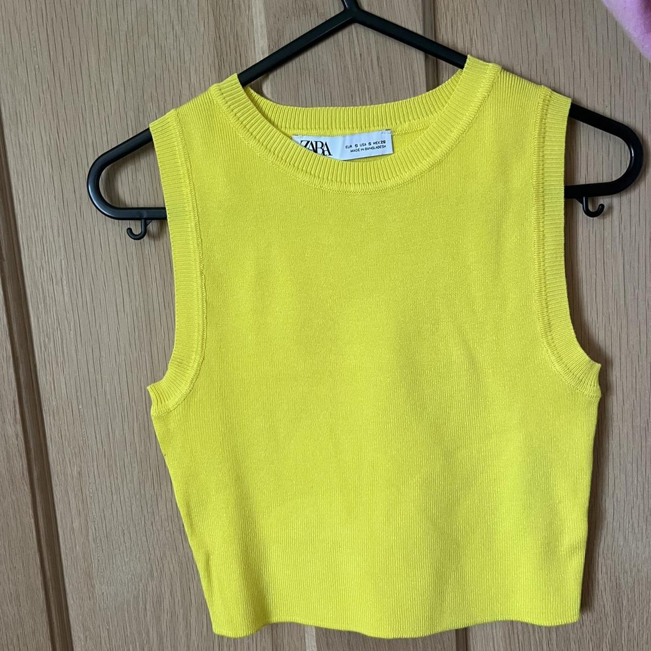 Zara yellow knit crop top Size S Perfect condition,... Depop
