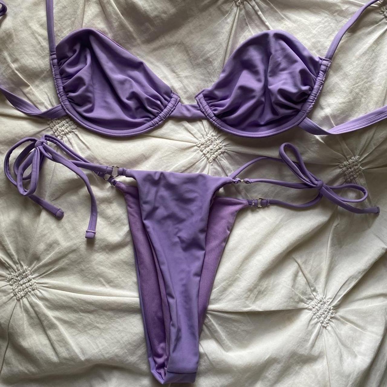 GLASSONS Purple bikini set Top size 10 Bottom... - Depop