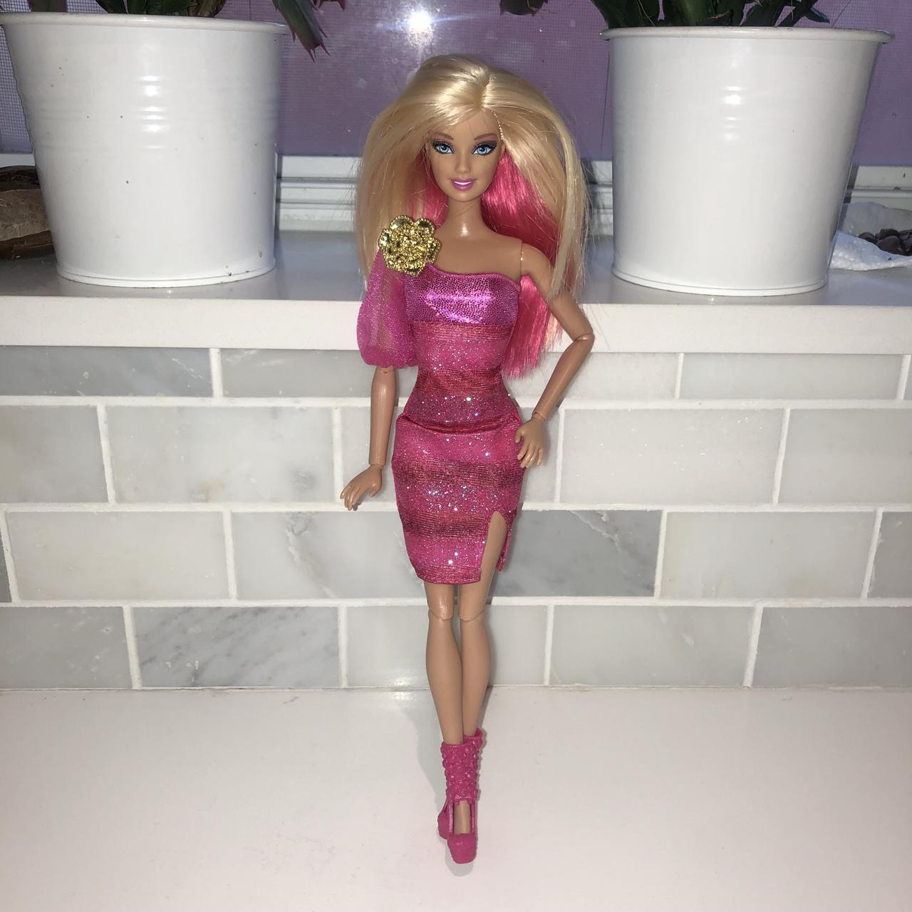 barbie fashionista doll hot pink doll in perfect - Depop