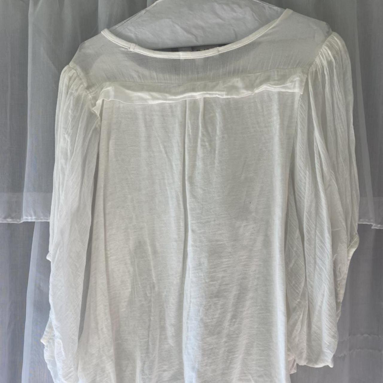 Anthropologie Women's White Blouse | Depop