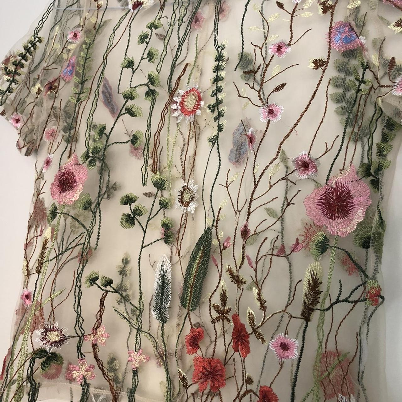 Cutest floral sheer dotti top. In perfect condition,... - Depop