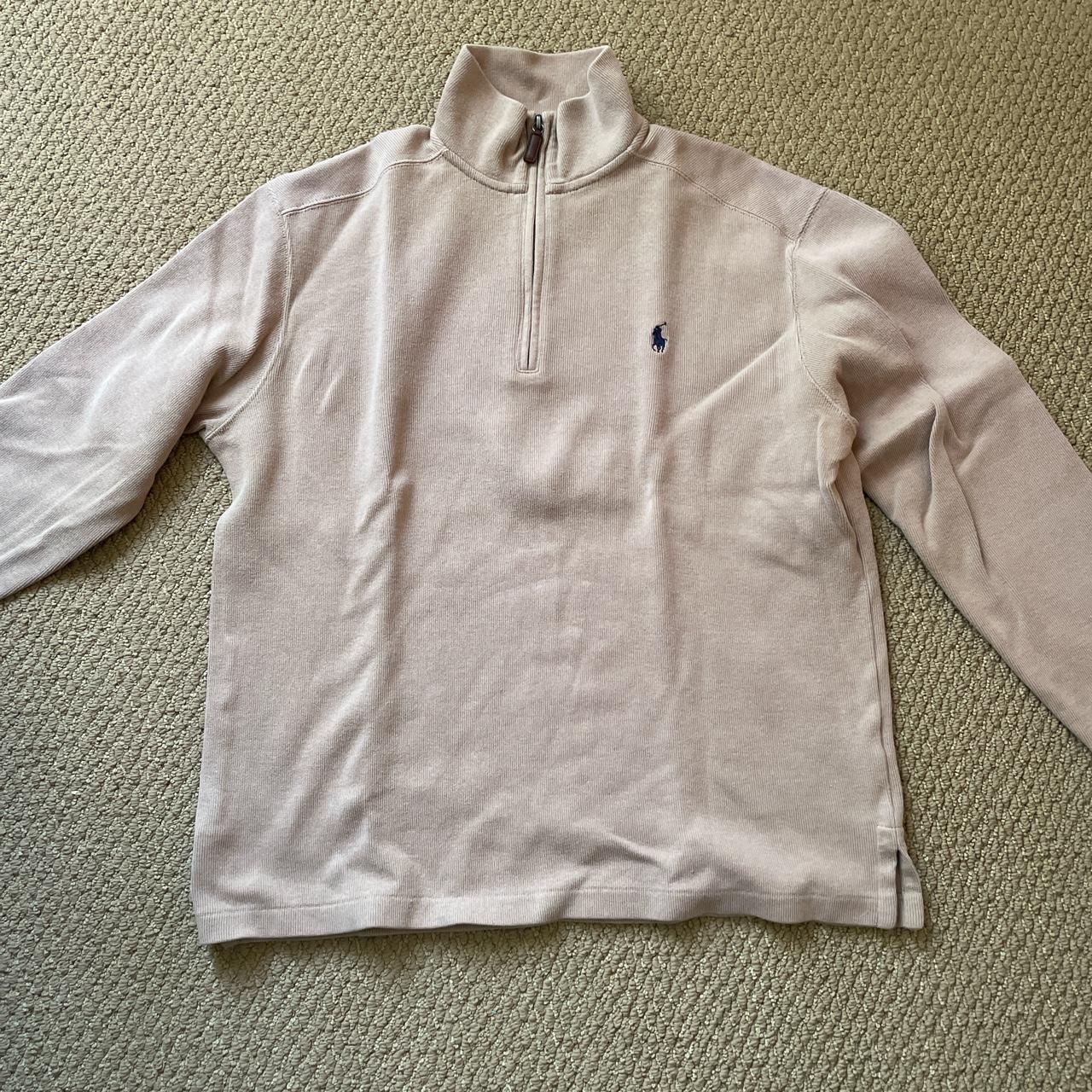 Polo-Ralph Lauren Zip Up! Beige, and super... - Depop