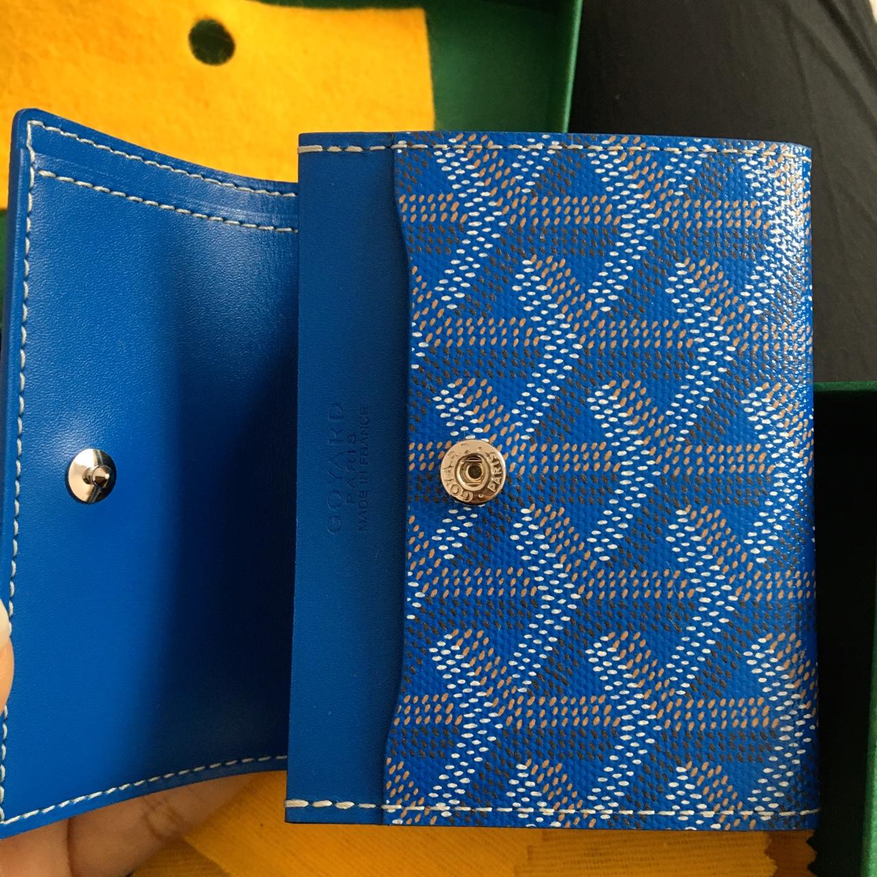 Blue Goyard wallet card holder coin holder