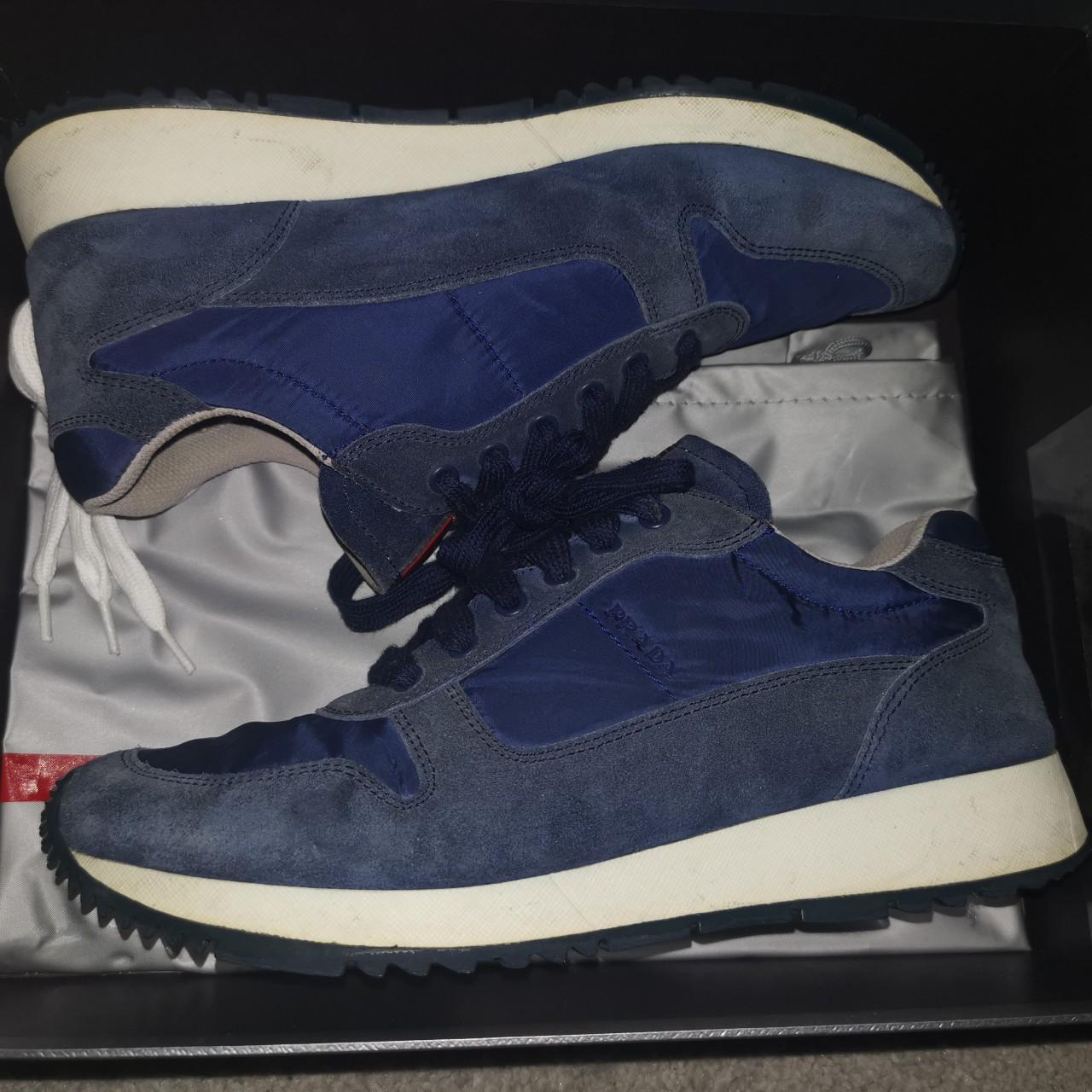 Prada blue outlet trainers