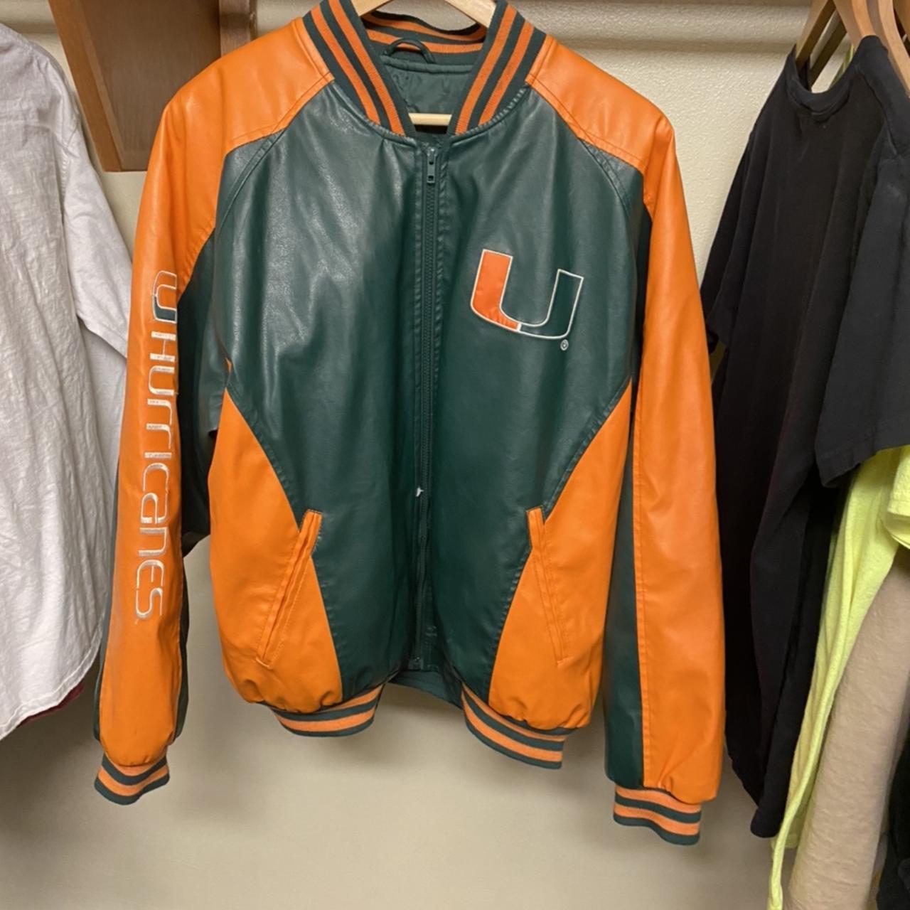 Vintage University of Miami Hurricanes Leather... - Depop