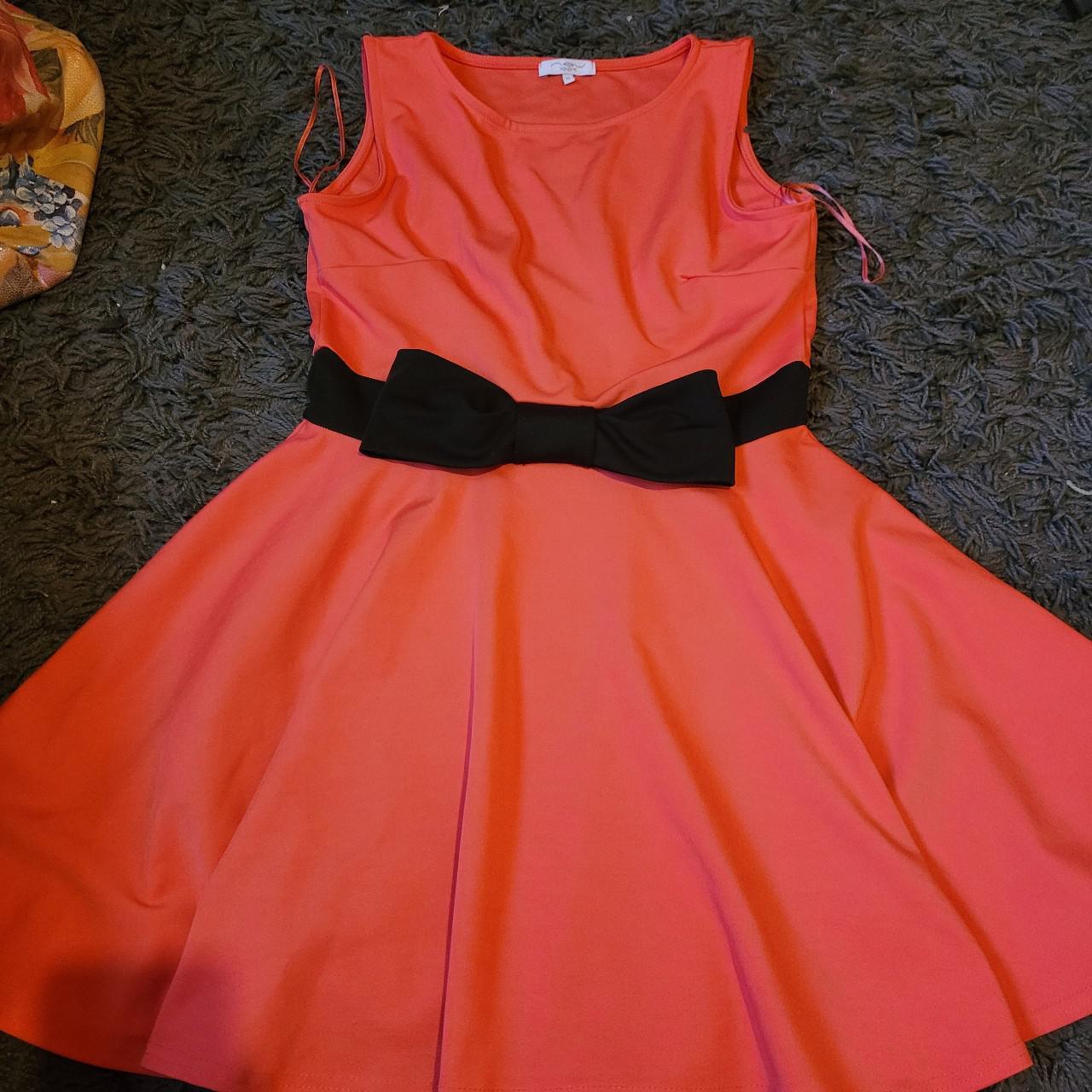 Pink dress with bow New look. Size 12. Good condition - Depop