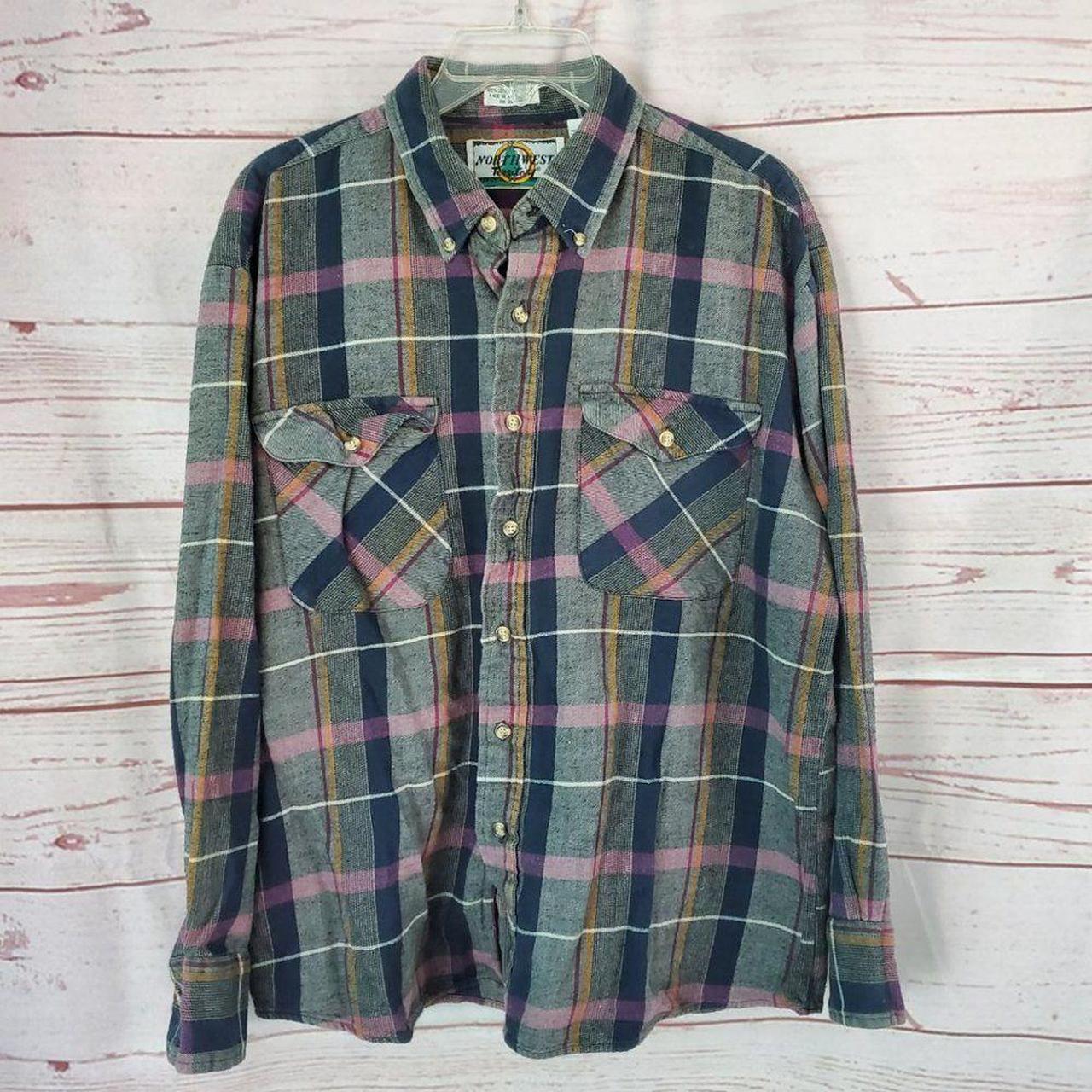 Vintage Northwest Territory Long Sleeve Plaid... - Depop