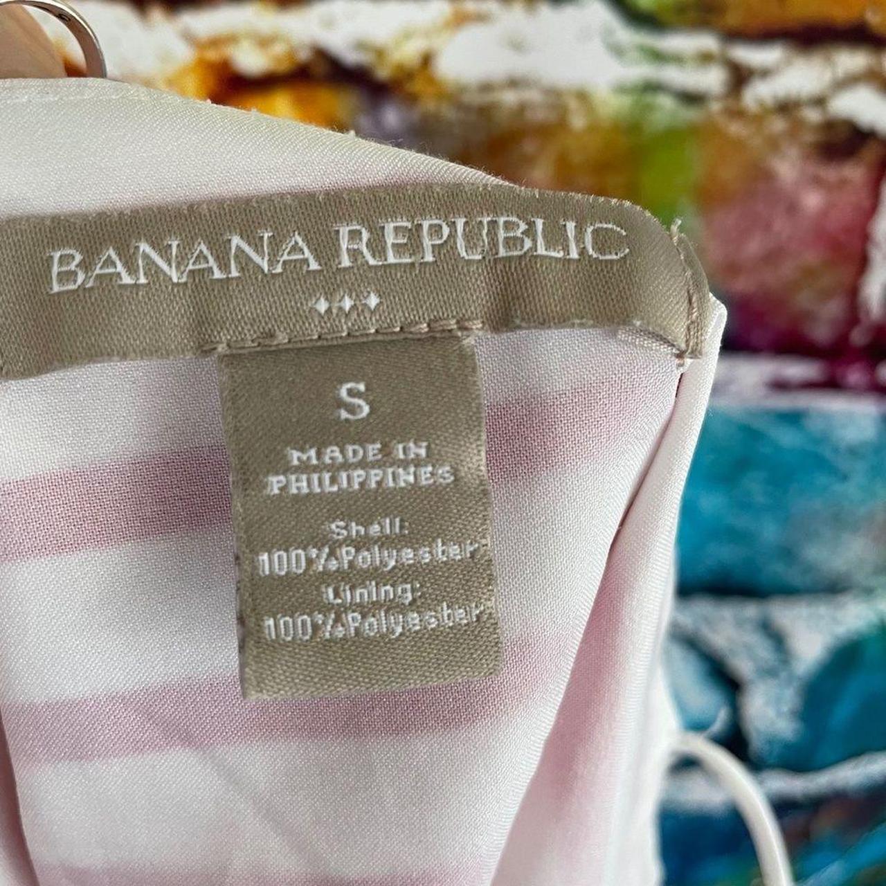 Banana Republic Pink White Striped Spaghetti Strap... Depop