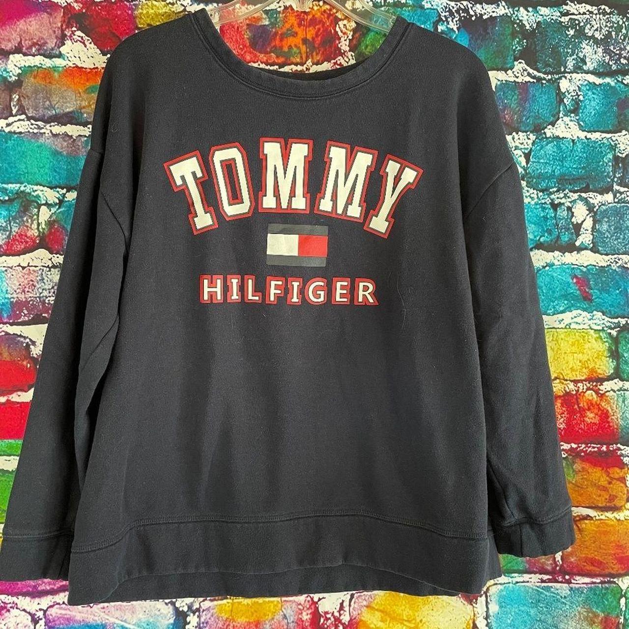 Tommy Hilfiger Spell Out Graphic Crew Neck... - Depop