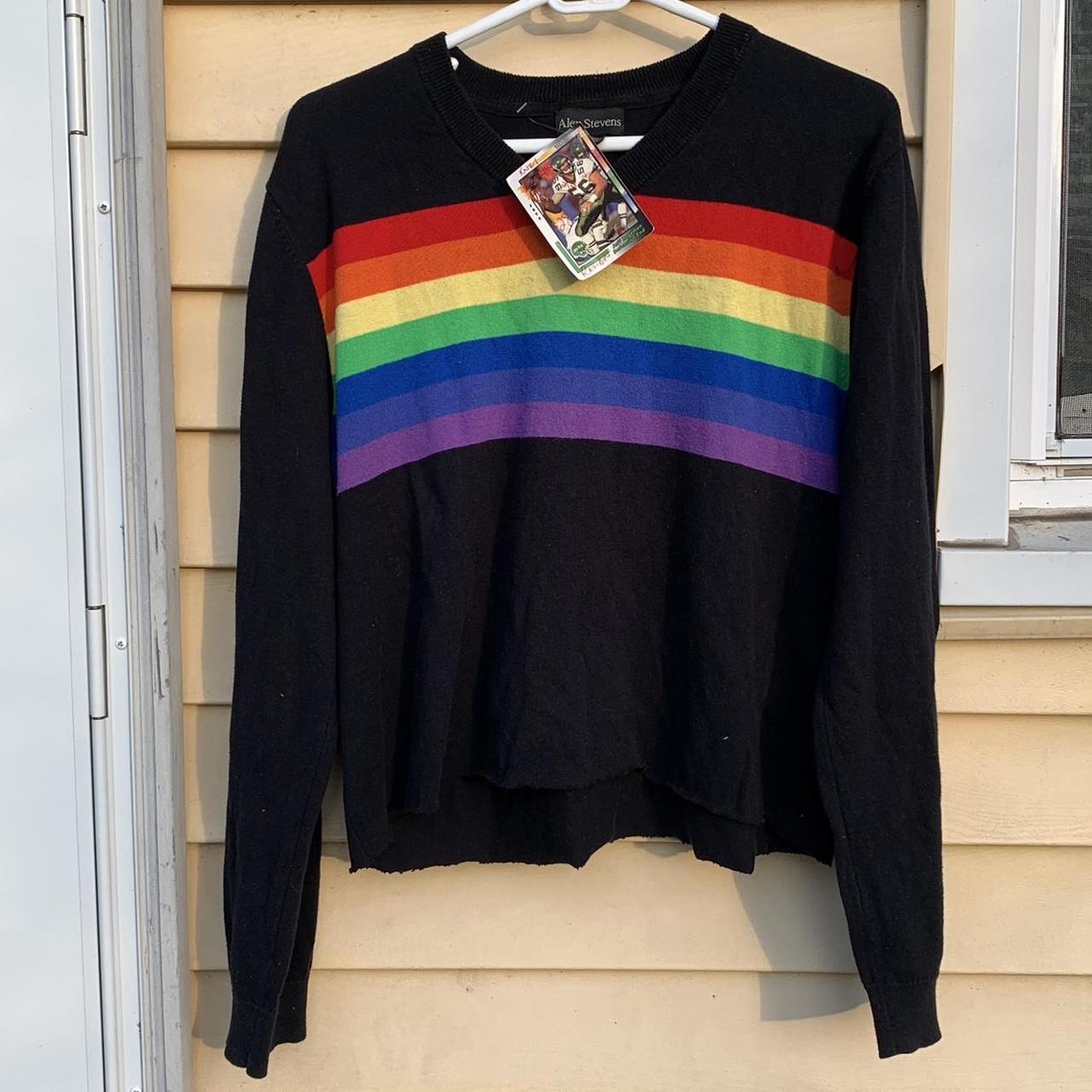 Alex Stevens Rainbow Striped Sweatshirt Size