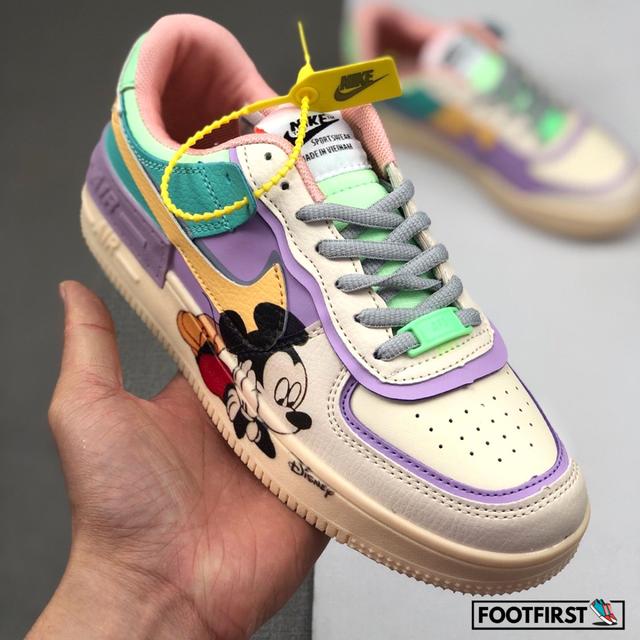 Nike Air Force 1's Mickey Mouse supreme customs - Depop