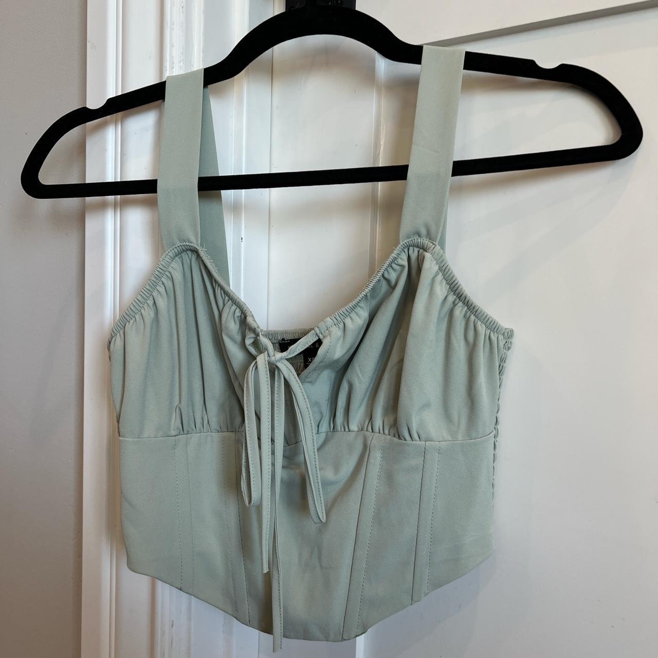 Sage Green Corset top from Kendall & Kylie - Depop