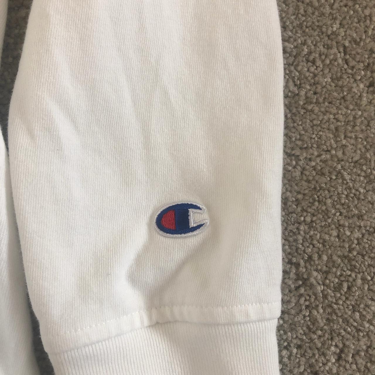 Champion Men's White Hoodie | Depop