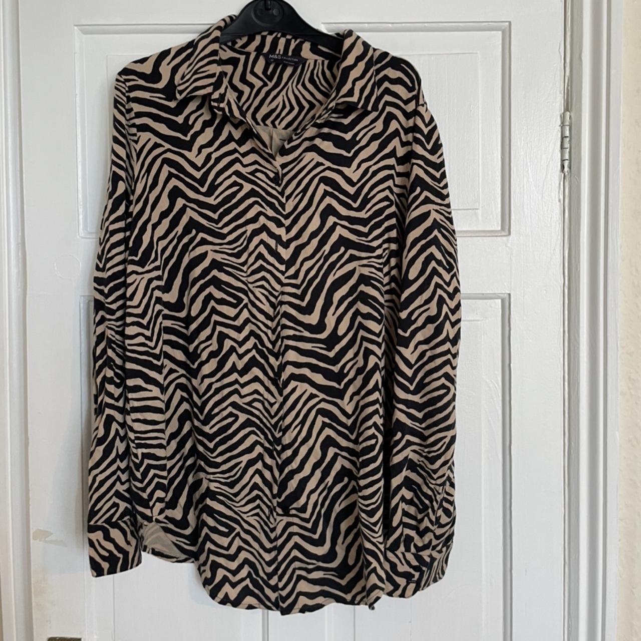 Marks & Spencer animal print long sleeve shirt -... - Depop