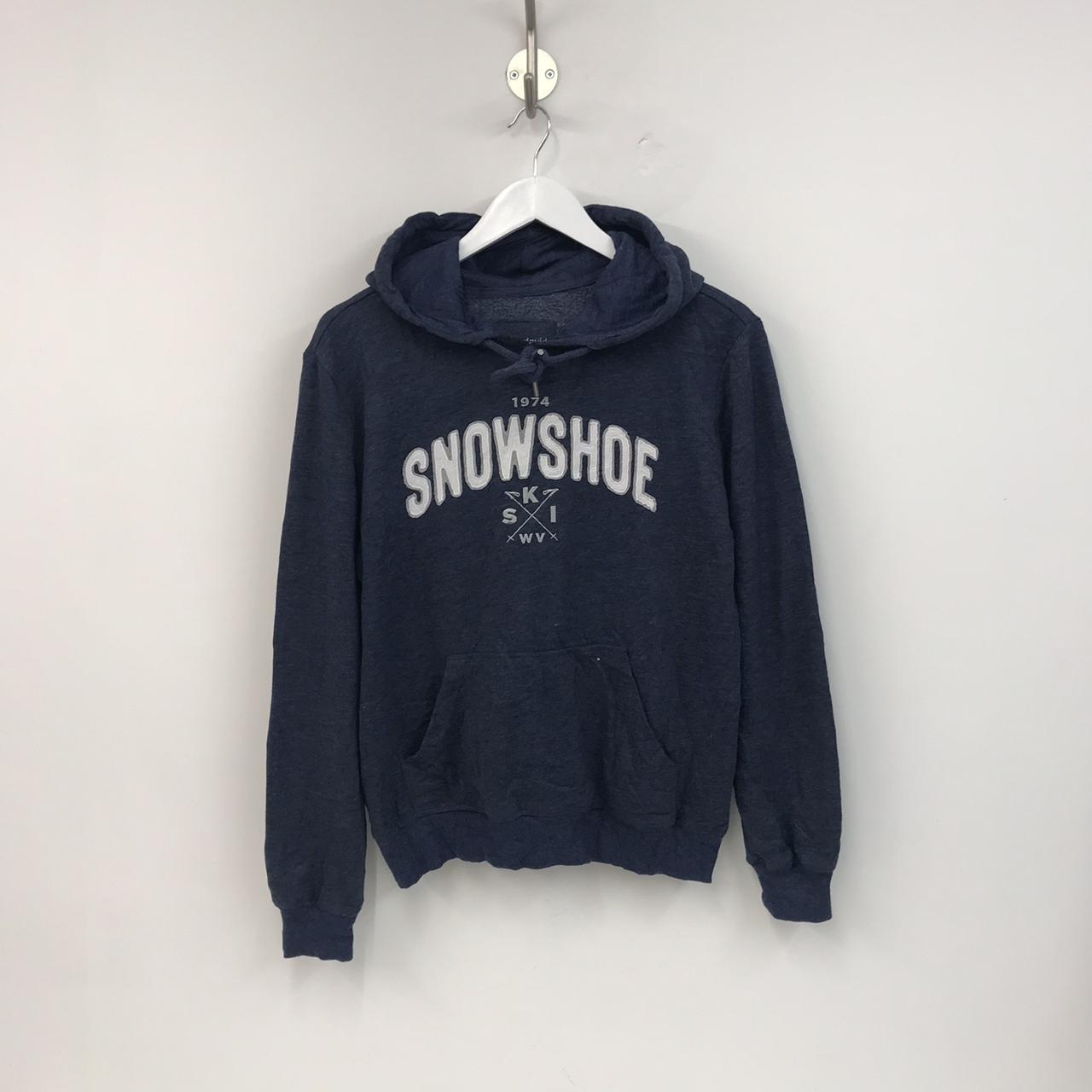 Retro Camp David Snowshoe hoodie Blue Pocket on... Depop