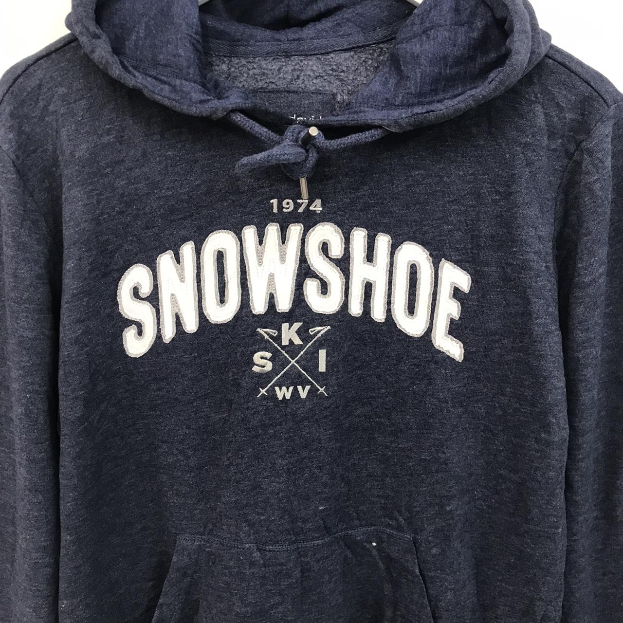 Retro Camp David Snowshoe hoodie Blue Pocket on... Depop