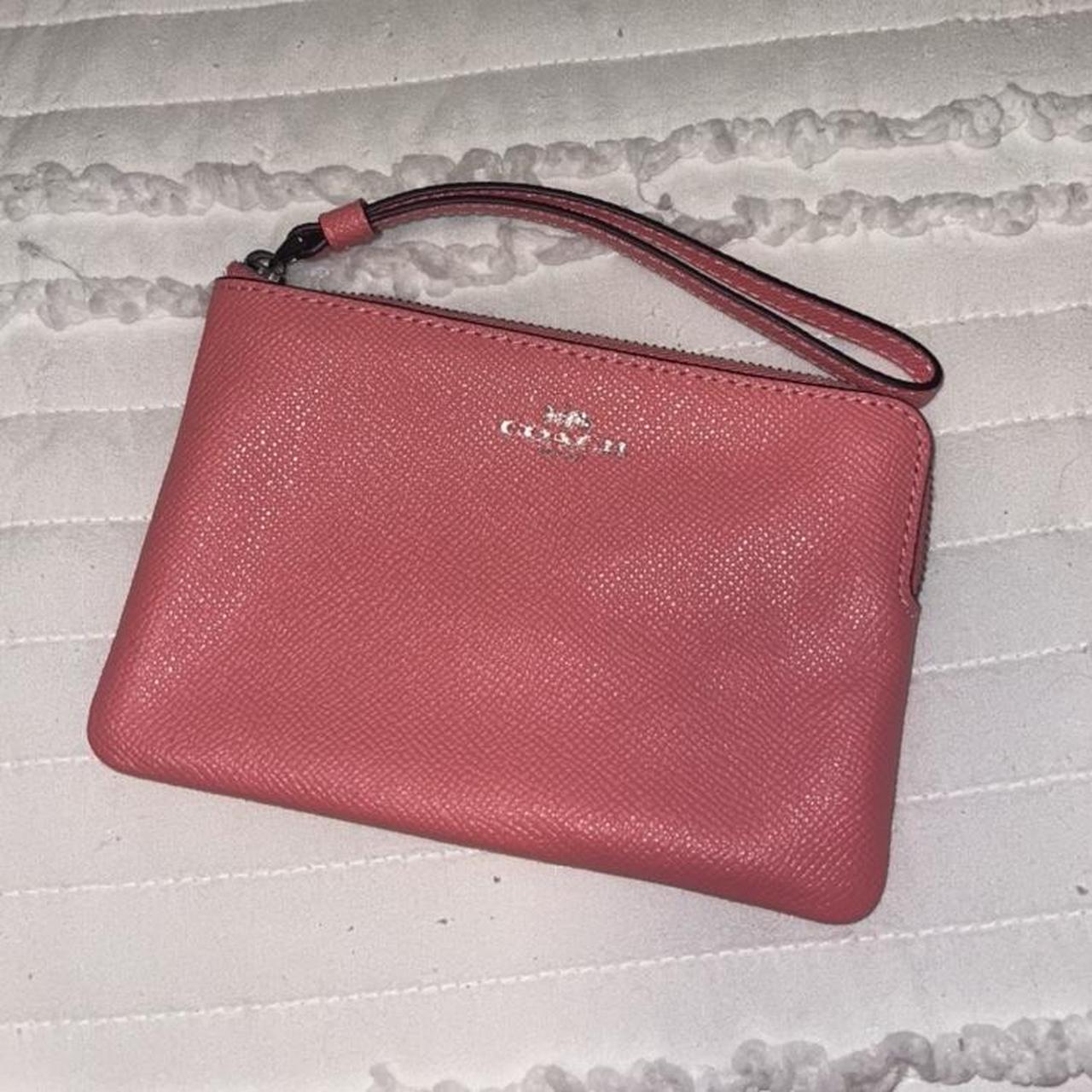 Pink Coach wallet wristlet OPEN TO OFFERS! 100% - Depop