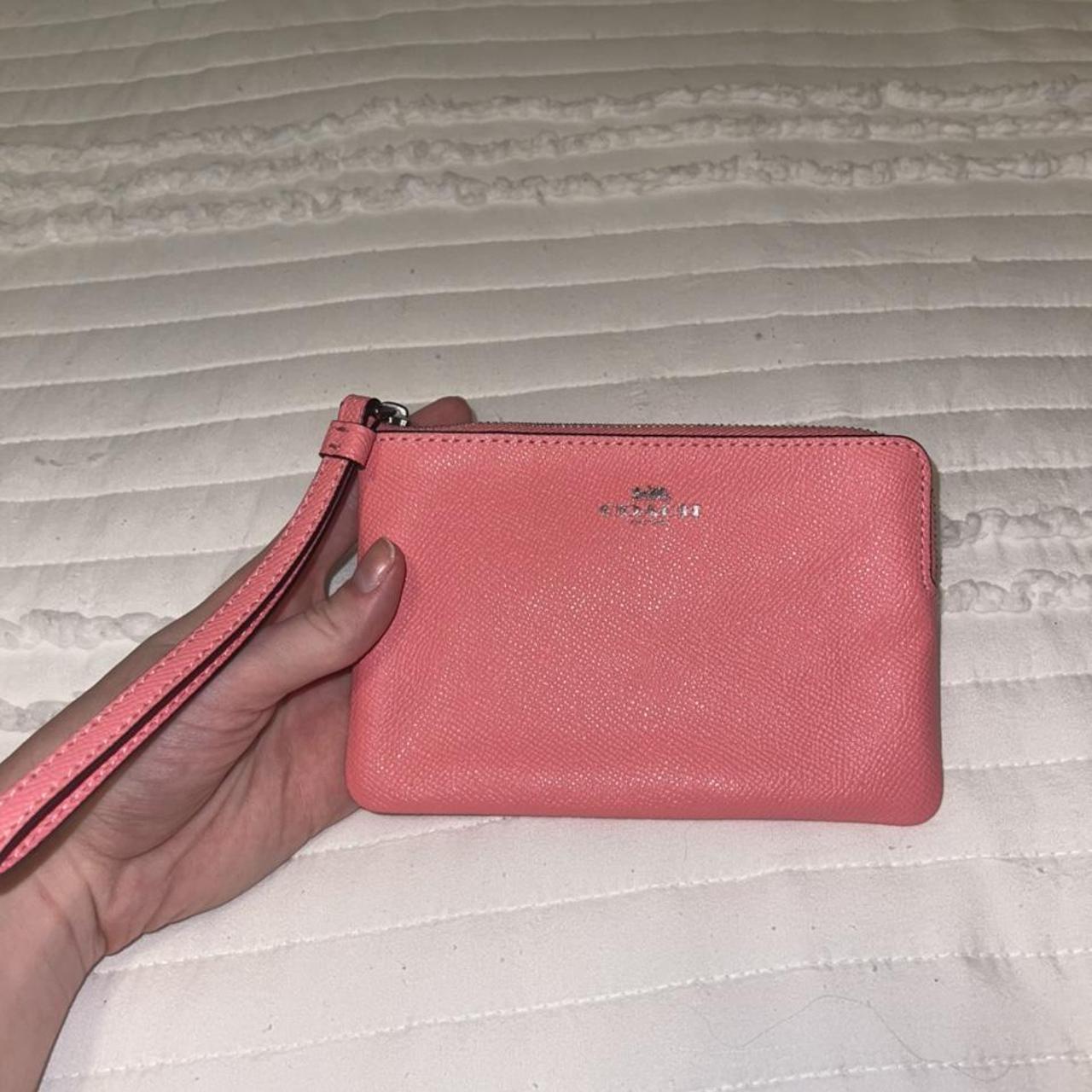 Pink Coach wallet wristlet OPEN TO OFFERS! 100% - Depop