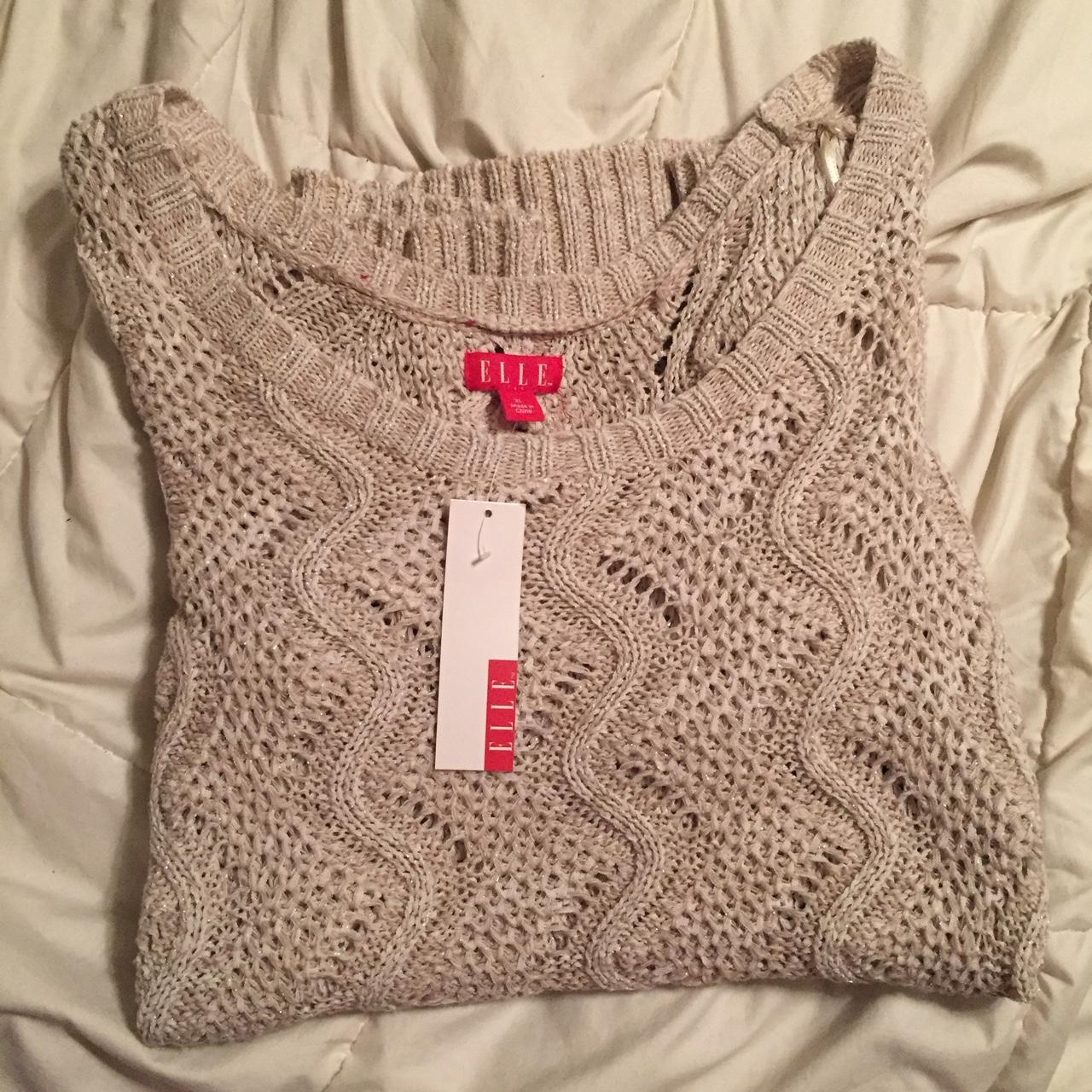 ELLE Women's Grey and Silver Jumper