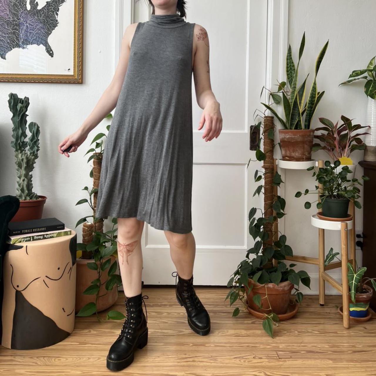 mock turtleneck shift dress