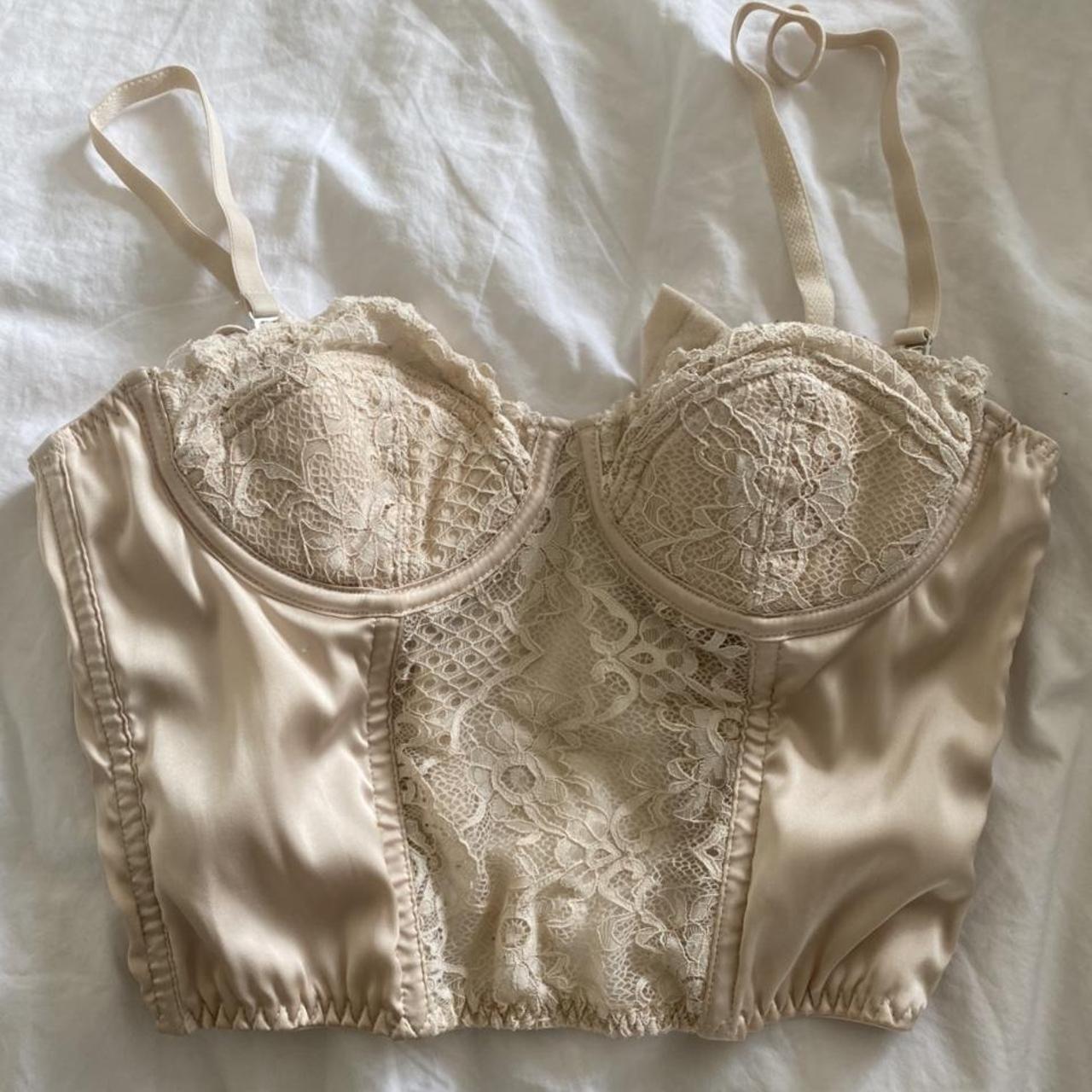 UO Ava Lace & Satin Corset Top #Urban Outfitters... - Depop