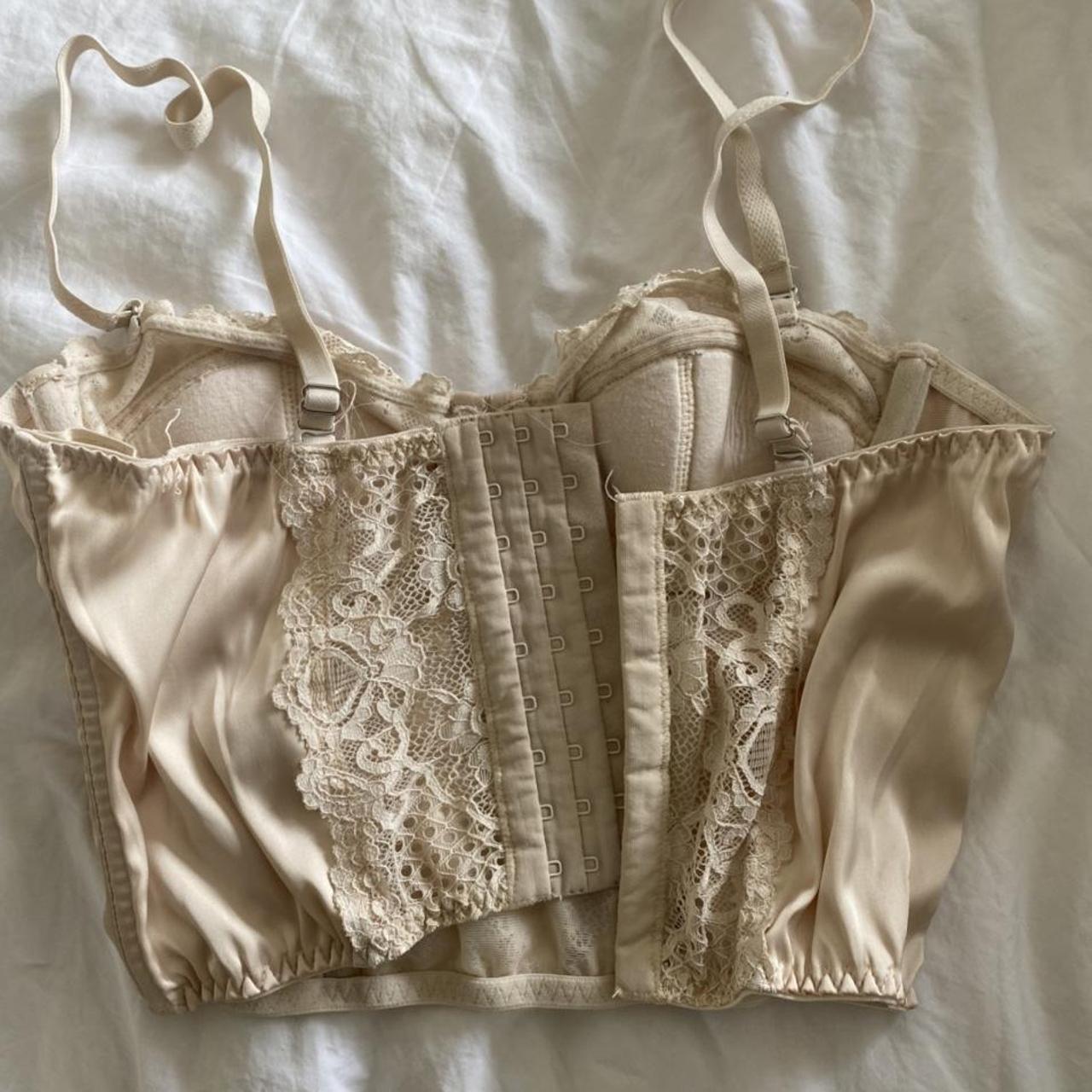 UO Ava Lace & Satin Corset Top #Urban Outfitters... - Depop