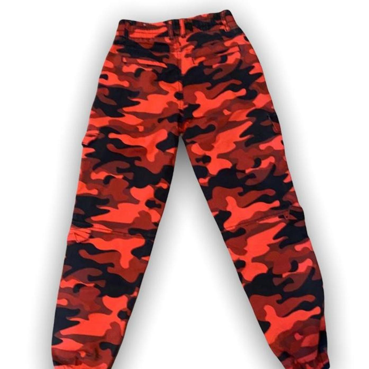 Mens Pink Camo Cargo Pants Hip Hop Streetwear Joggers With