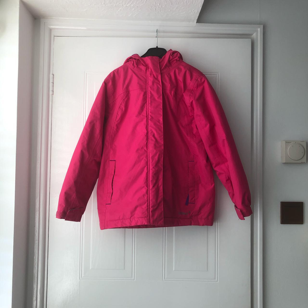 pink waterproof jacket marks shown in the video... Depop