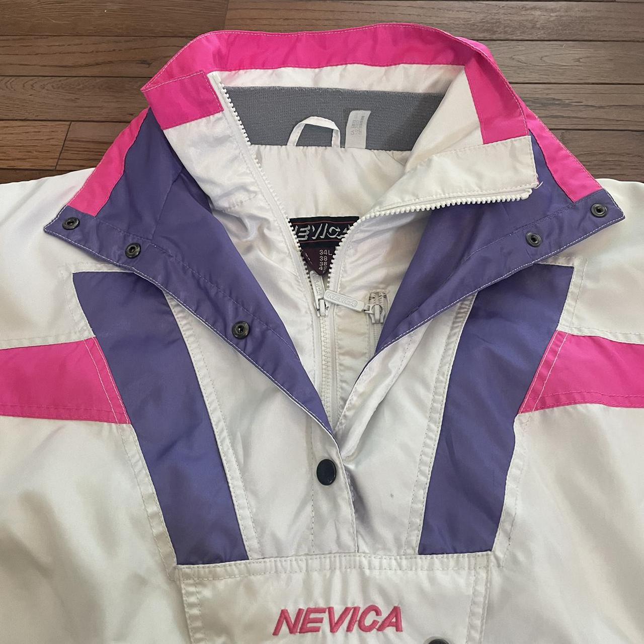 Women's White and Pink Coat | Depop