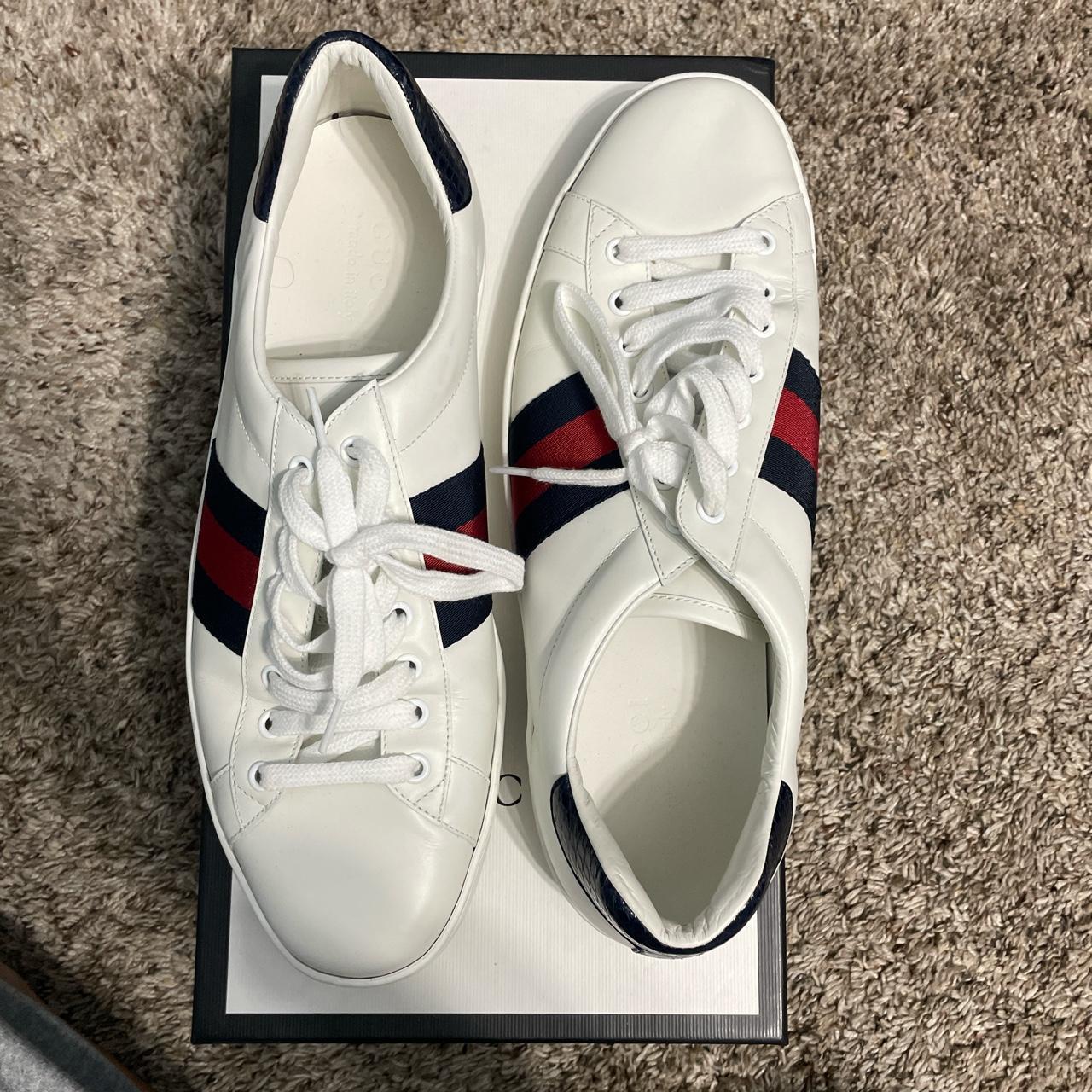 Red and cheap blue gucci shoes