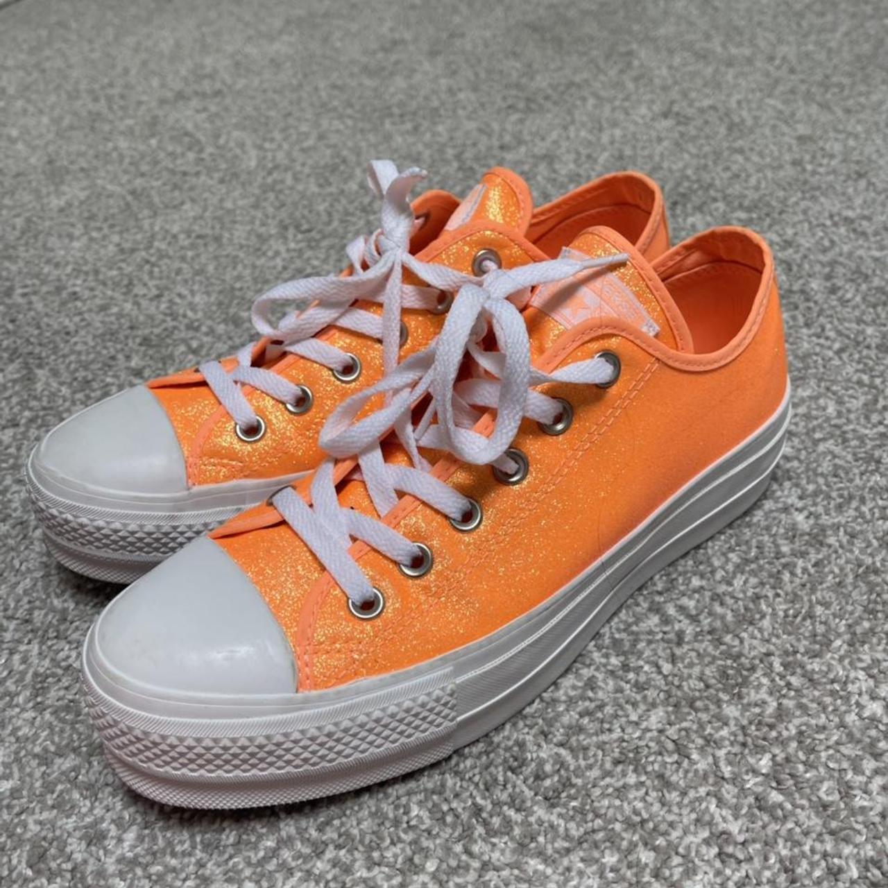 orange sparkly converse