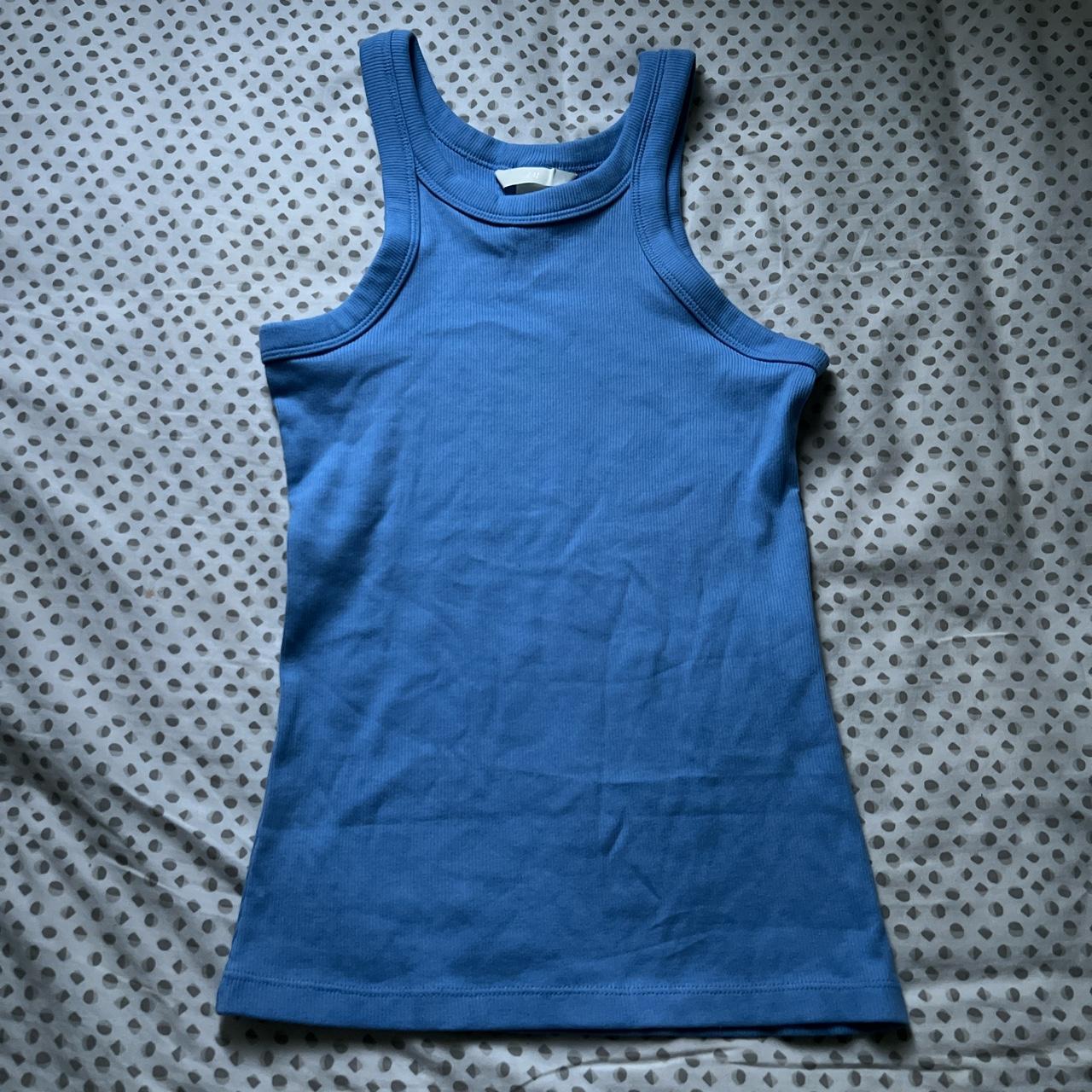 - H&M blue tank top - size xs - never worn - great... - Depop