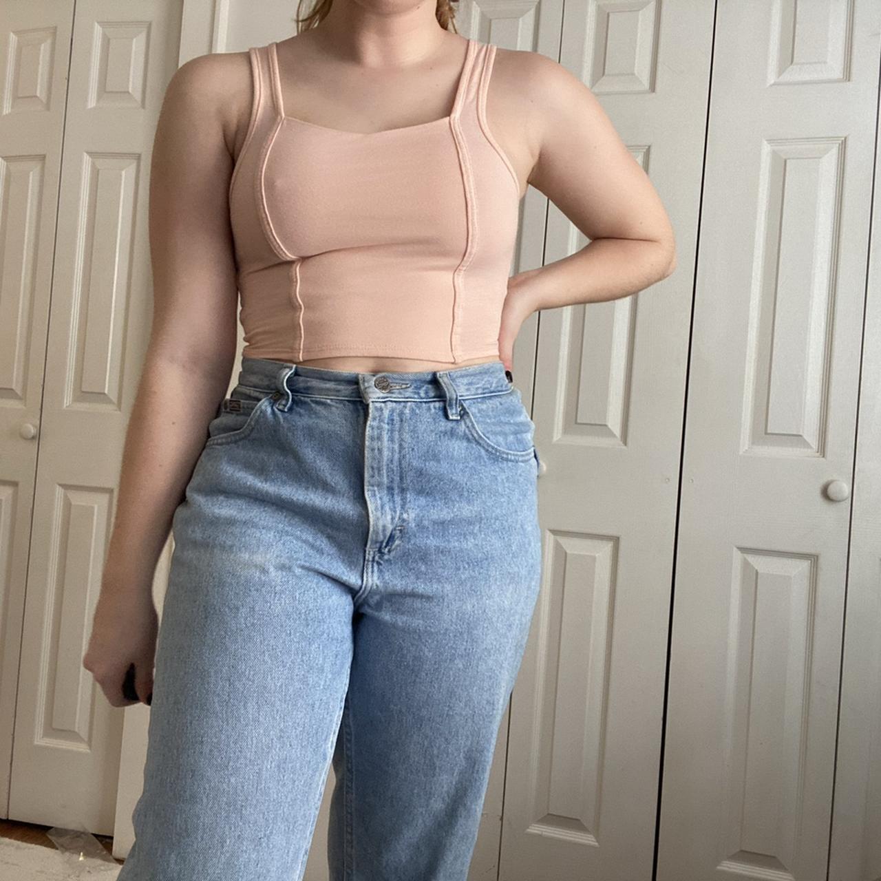 Pink, Charlotte Russe tank top/crop top with a heart - Depop