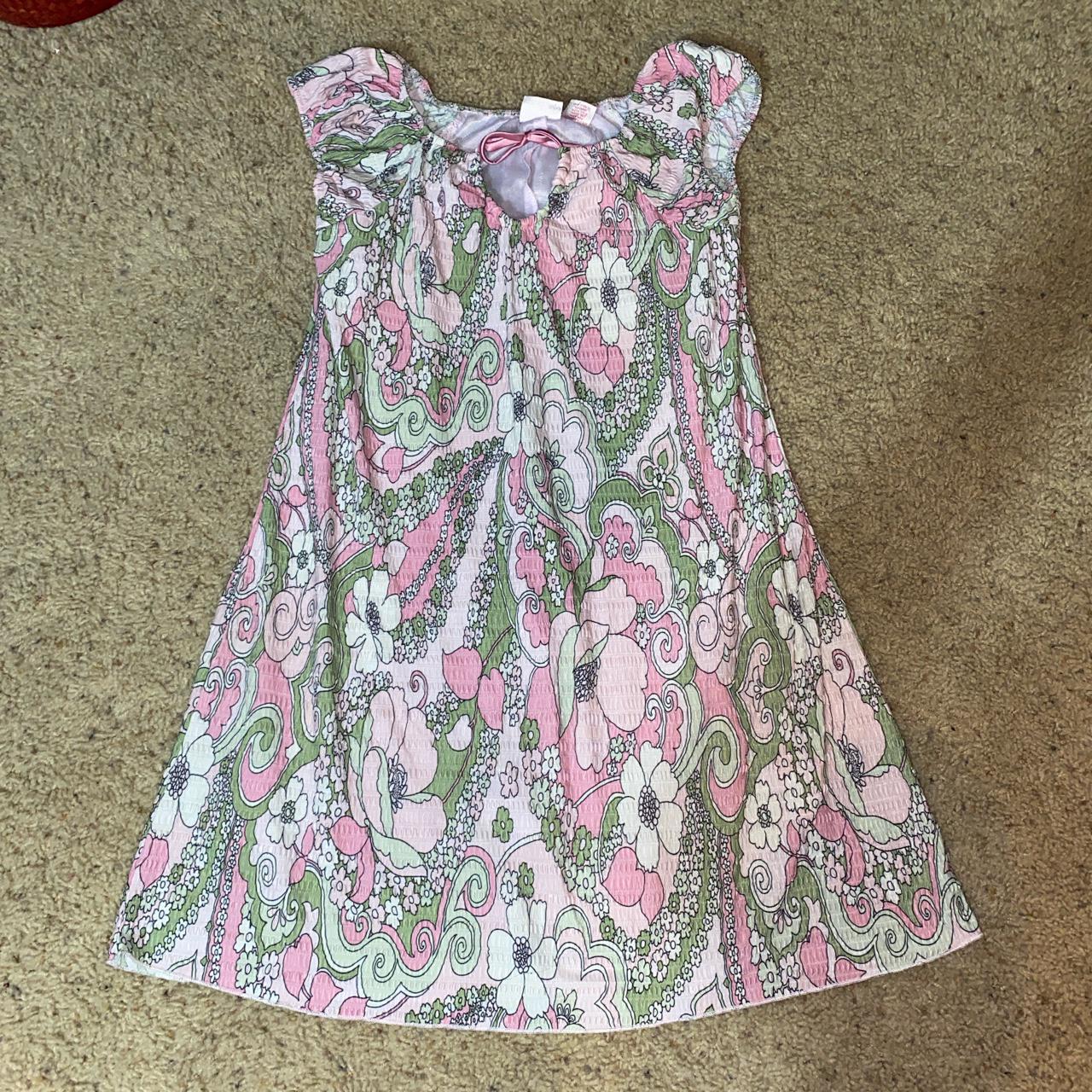 Xhilaration Women's Pink and Green Dress | Depop