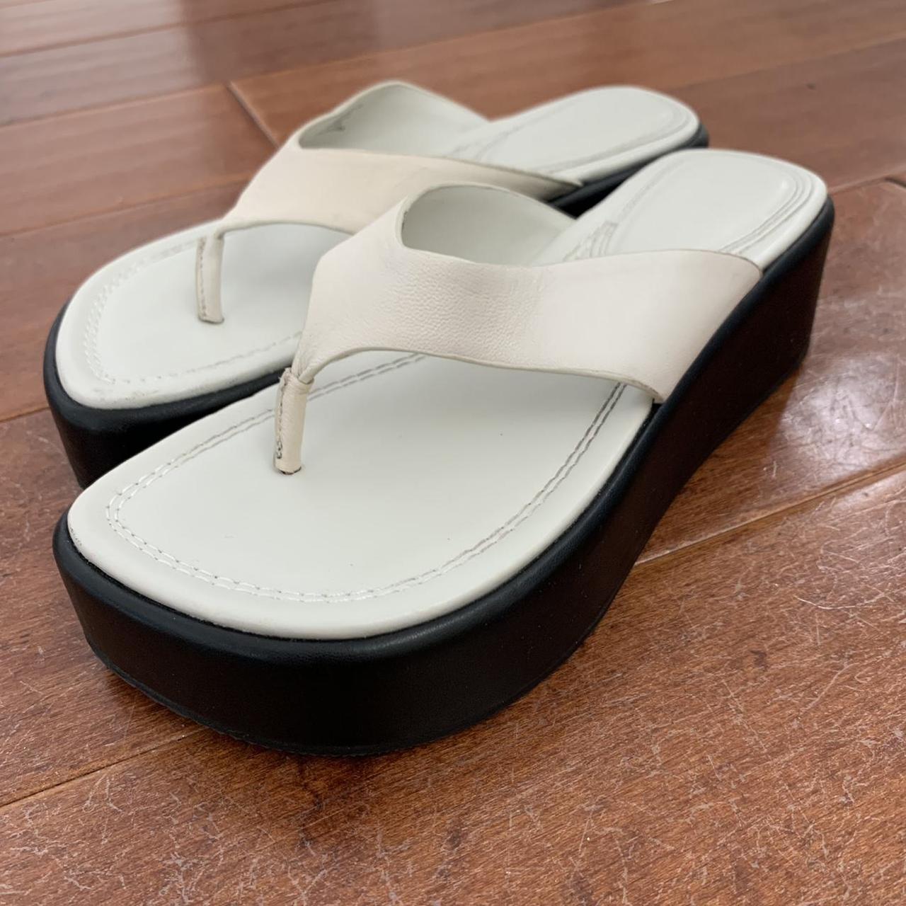 white platform thong sandals