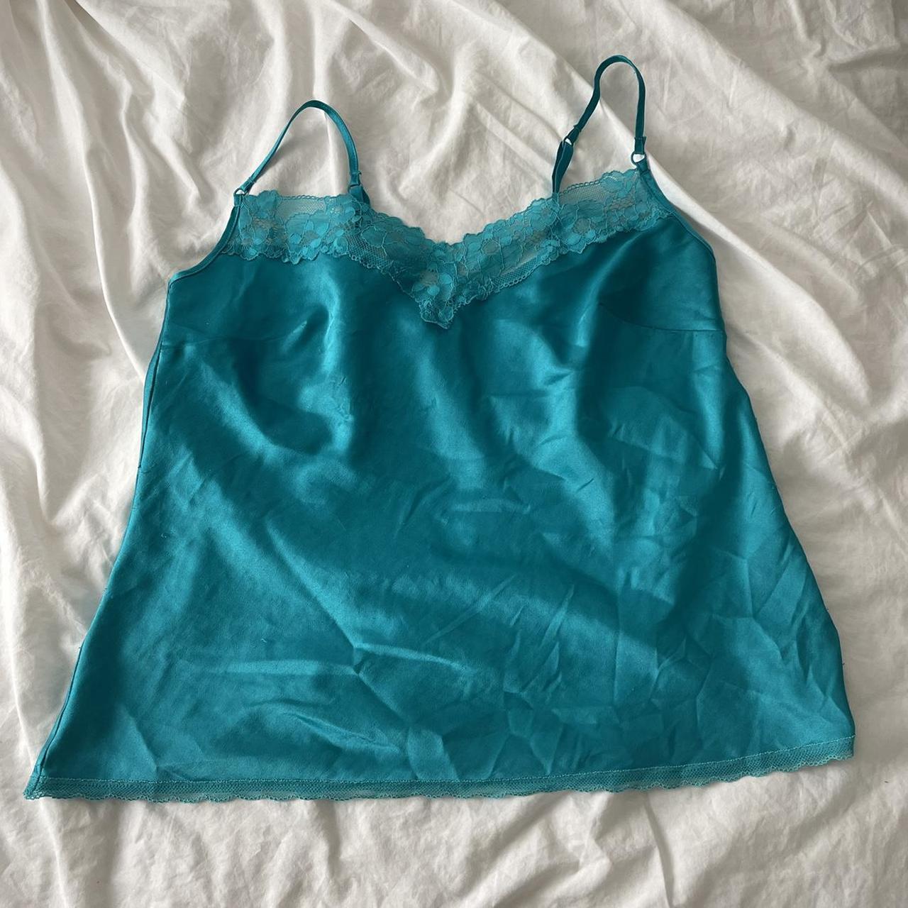 super cute teal victoria’s secret slip cami tank... - Depop