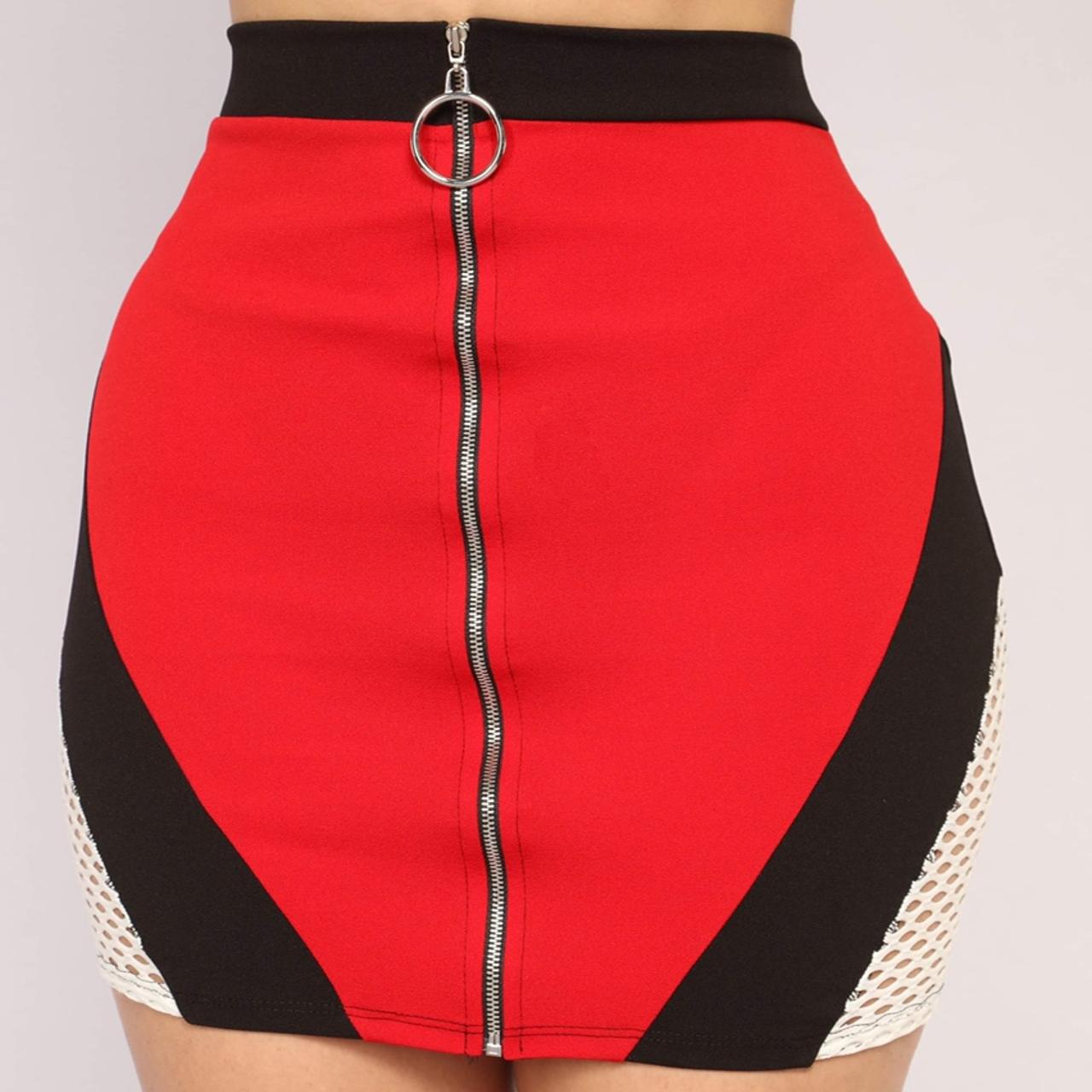 Sporty Mini Skirt with Zipper Depop