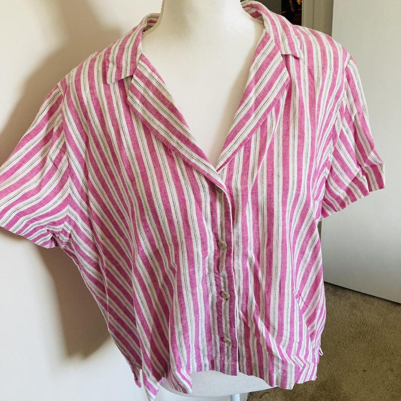 Target Women's Pink and Cream Tshirt Depop