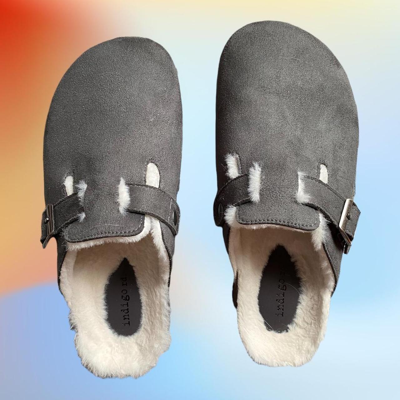 gray fuzzy birks