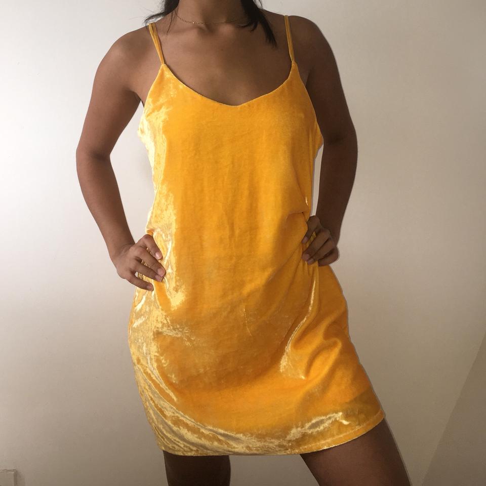 yellow velvet dress zara