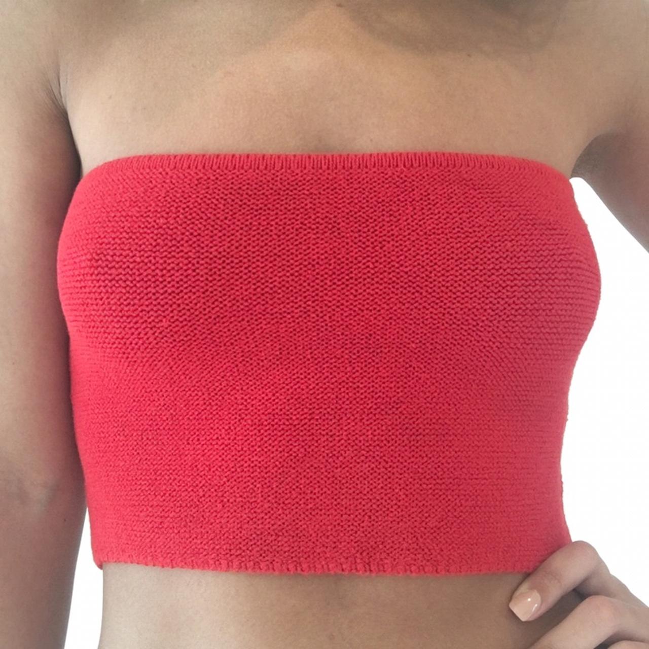Brandy Melville red boob tube/strapless top. Crochet