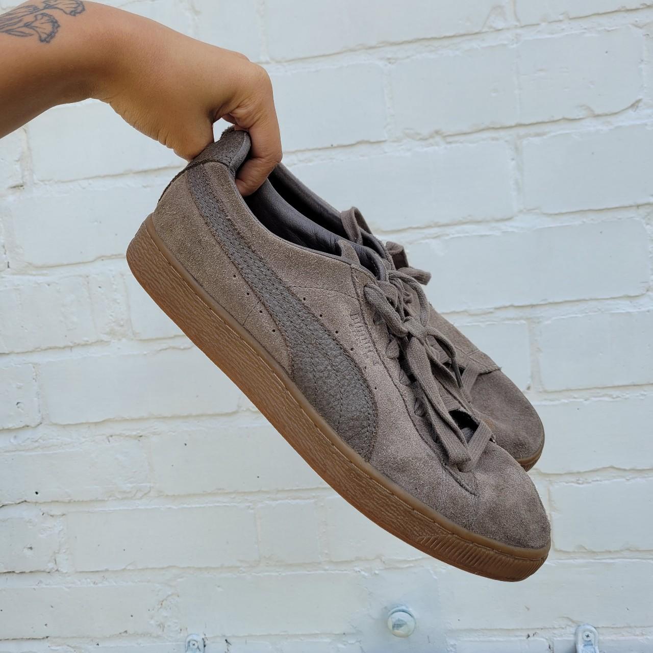 Puma Men's Brown and Grey Trainers | Depop