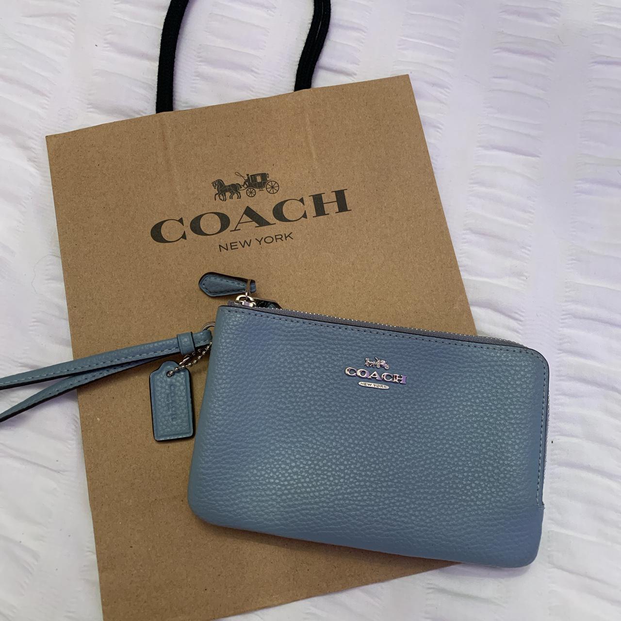 Product Image 1 - Coach dusty blue purse/wallet with