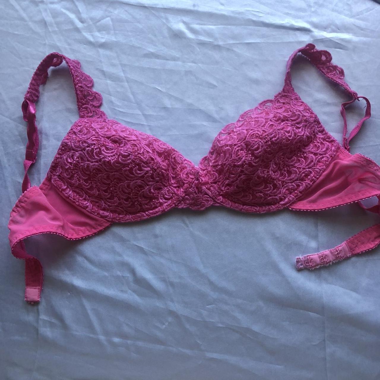 Stunning vintage light pink and turquoise bras with... - Depop