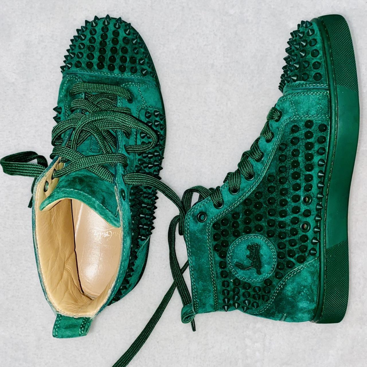 Men's Christian Louboutin Spiked High-Top Sneaker | Depop