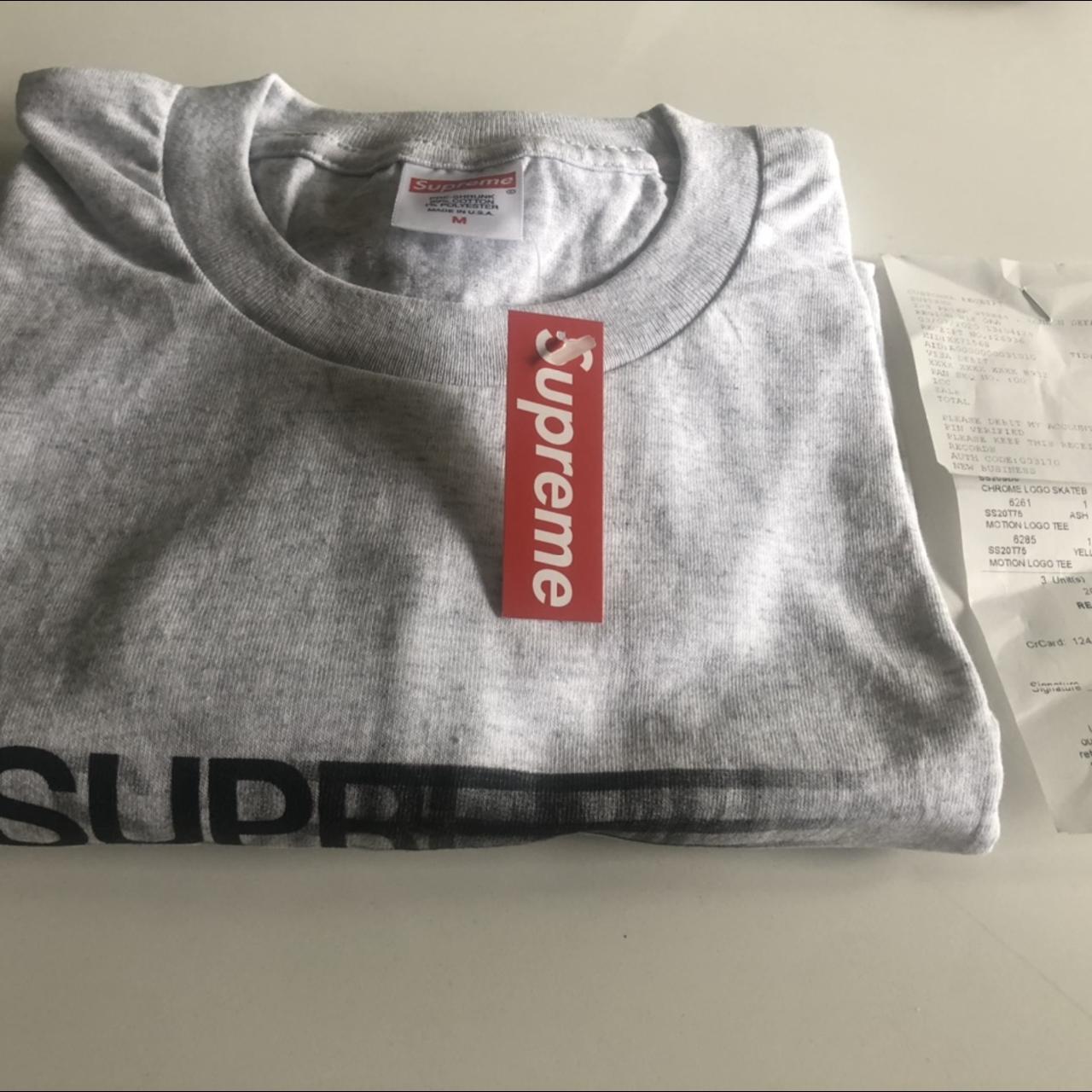 Supreme motion logo tee ash grey colour way... - Depop