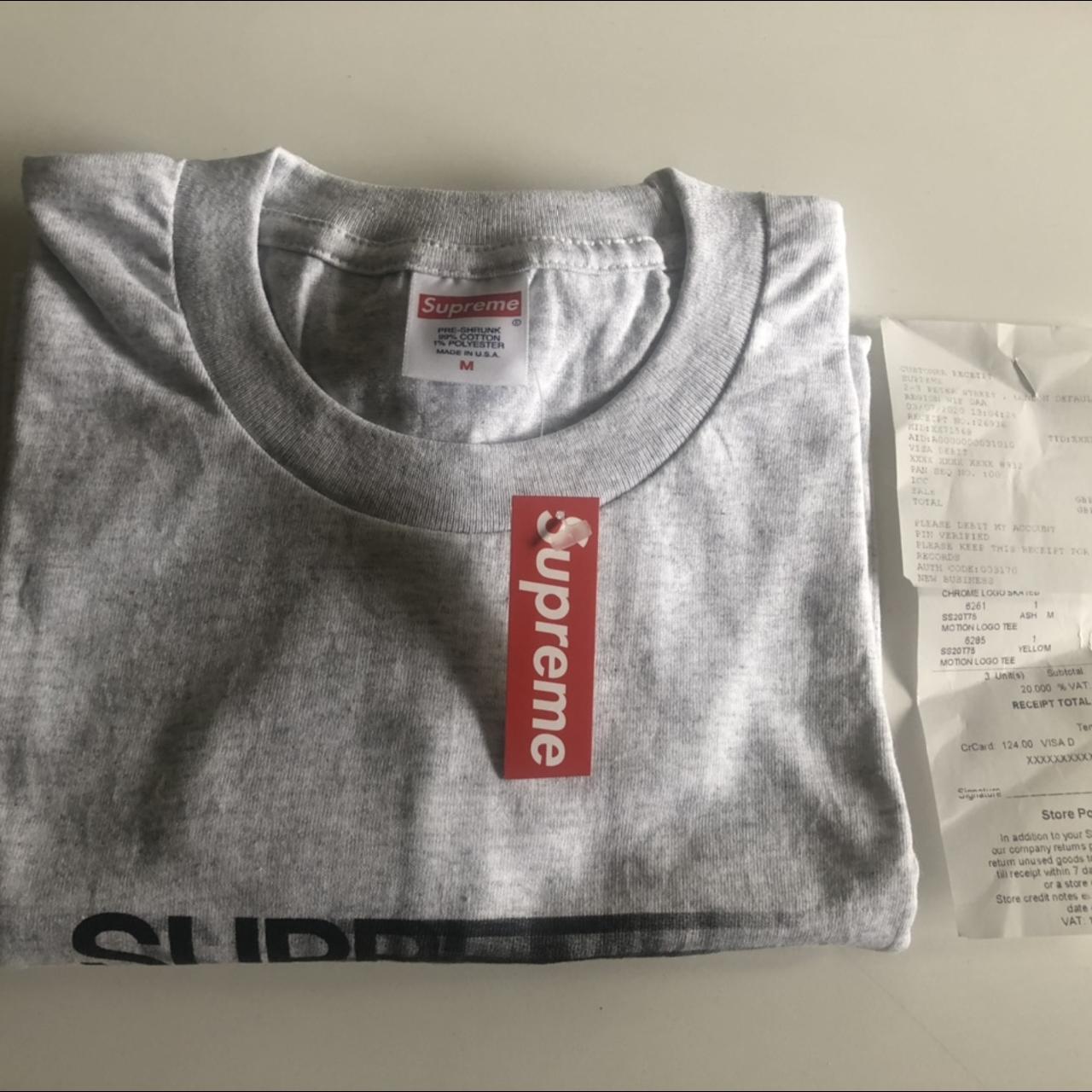 Supreme motion logo tee ash grey colour way... - Depop