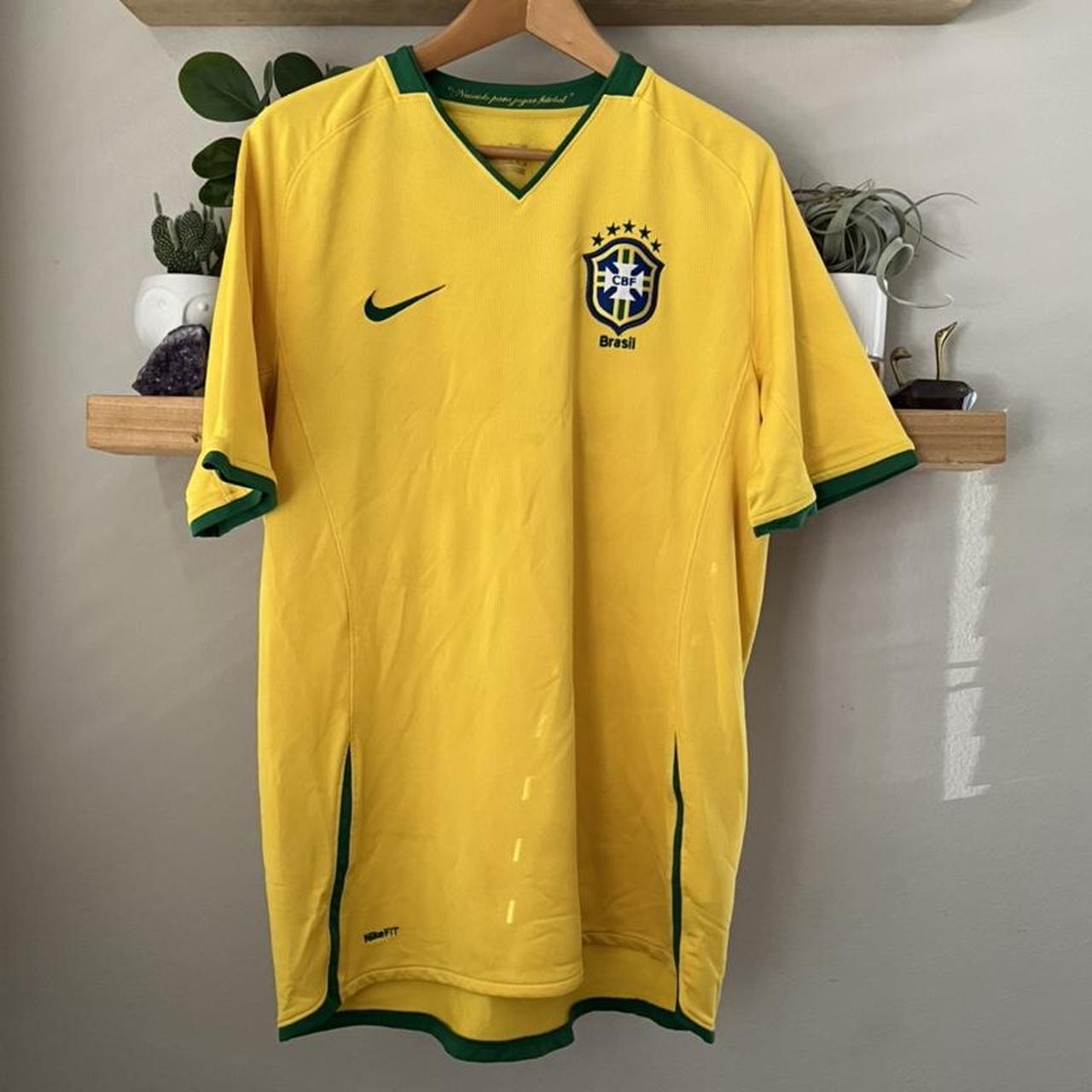 Soccer jersey vintage Brazil size... - Depop