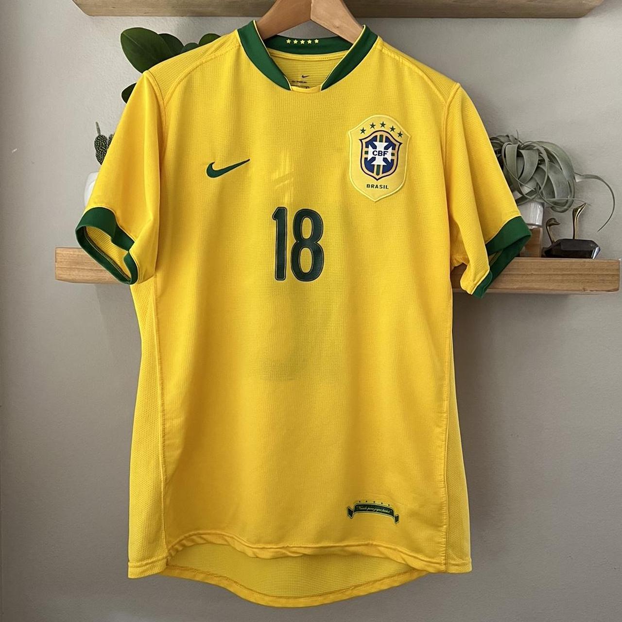 Soccer jersey vintage rare Brazil size... - Depop