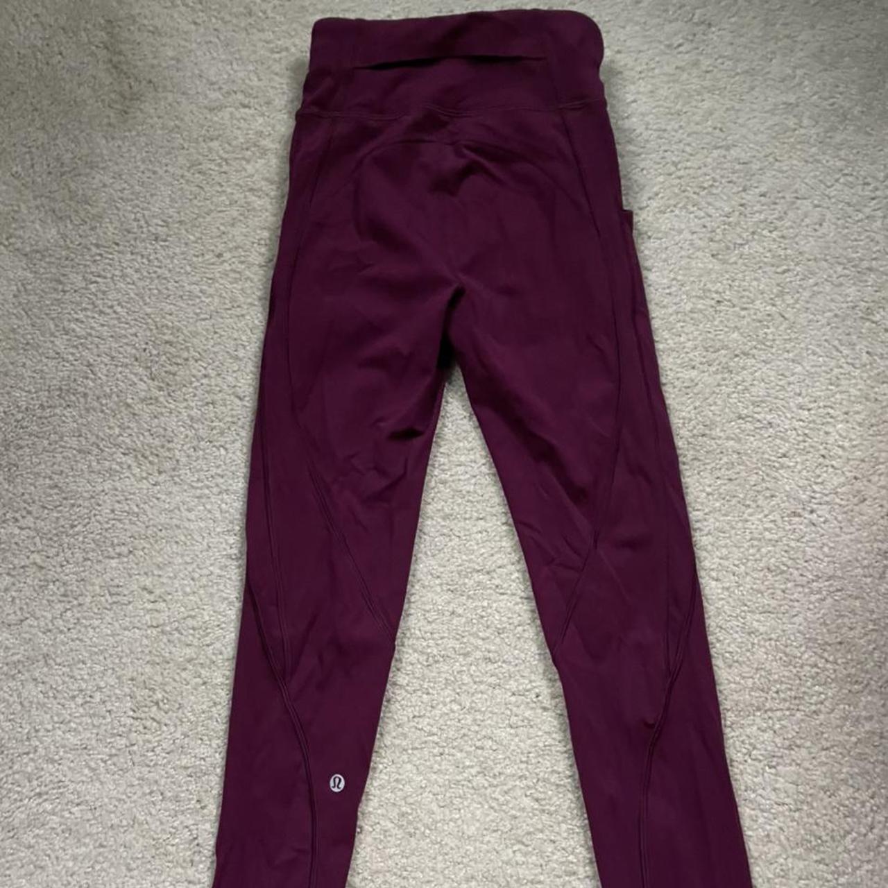 purple/maroon swift speed lululemon leggings size 2... - Depop